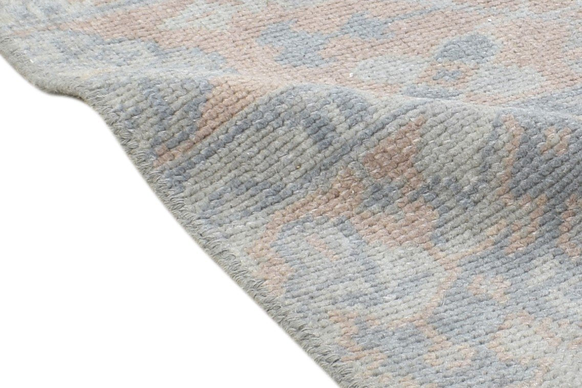 Wool Blue Rug 2' X 2' Persian Hand Knotted Oushak Oriental Small Carpet 7864120017045