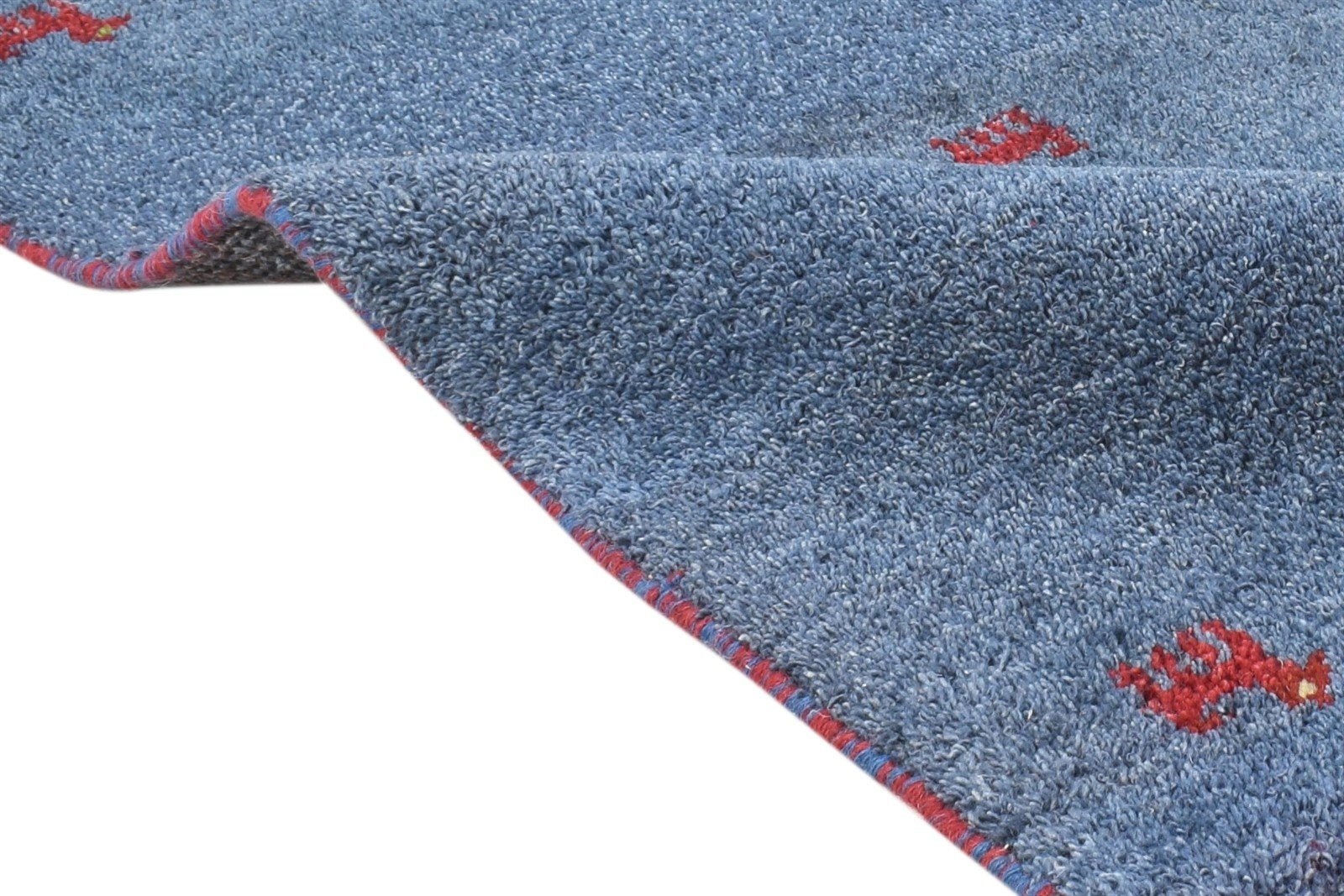 Wool Blue Rug 2' X 3' Southwestern Hand Knotted American Tribal Small Carpet 7865052364949