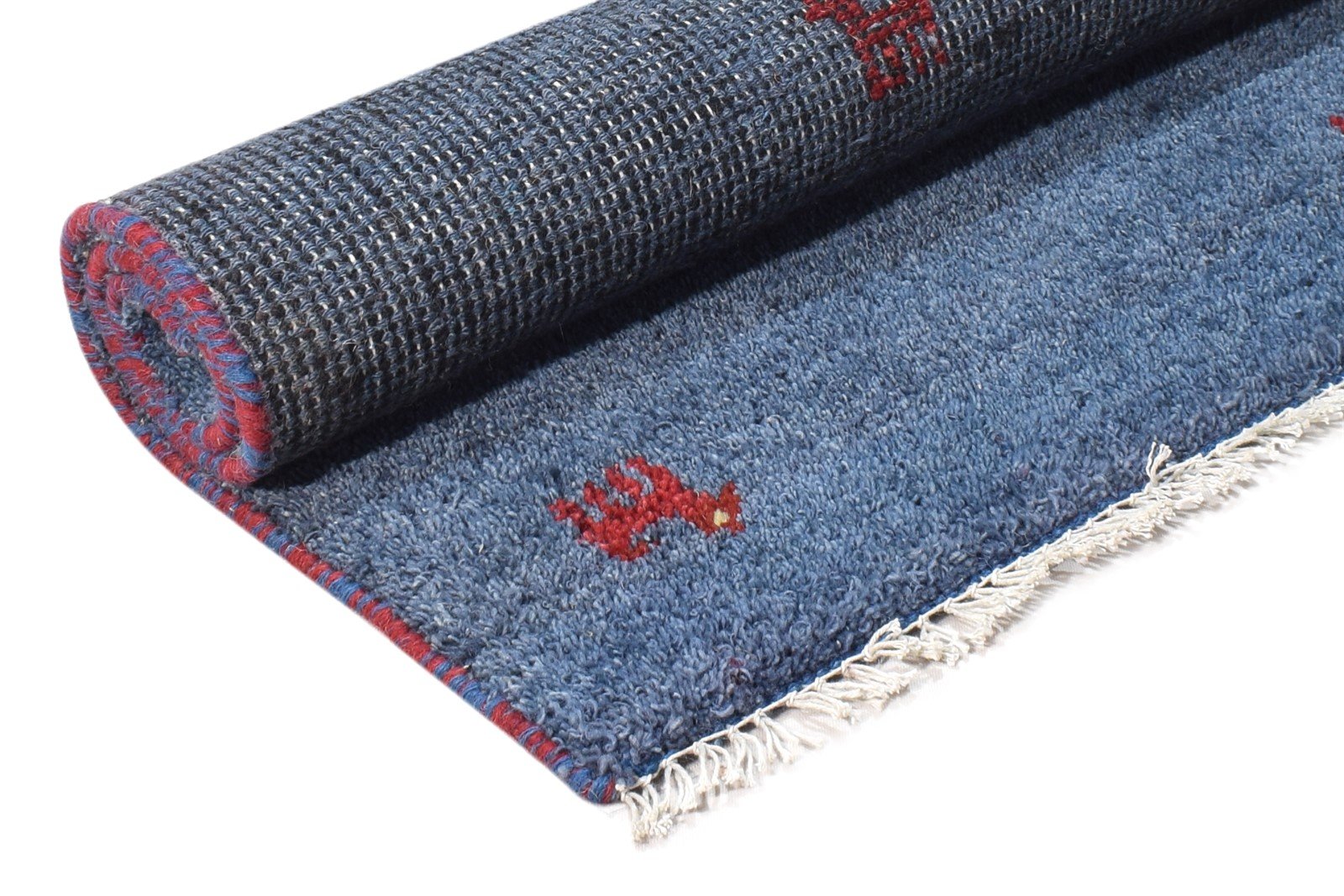 Wool Blue Rug 2' X 3' Southwestern Hand Knotted American Tribal Small Carpet 7865052364949