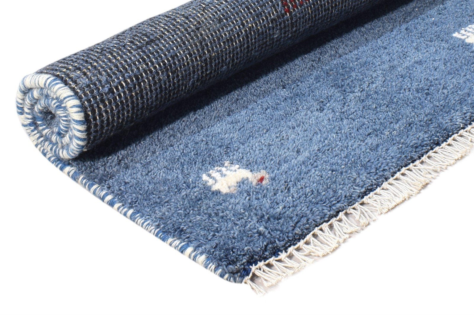 Wool Blue Rug 2' X 3' Southwestern Hand Knotted American Tribal Small Carpet 7865062097045