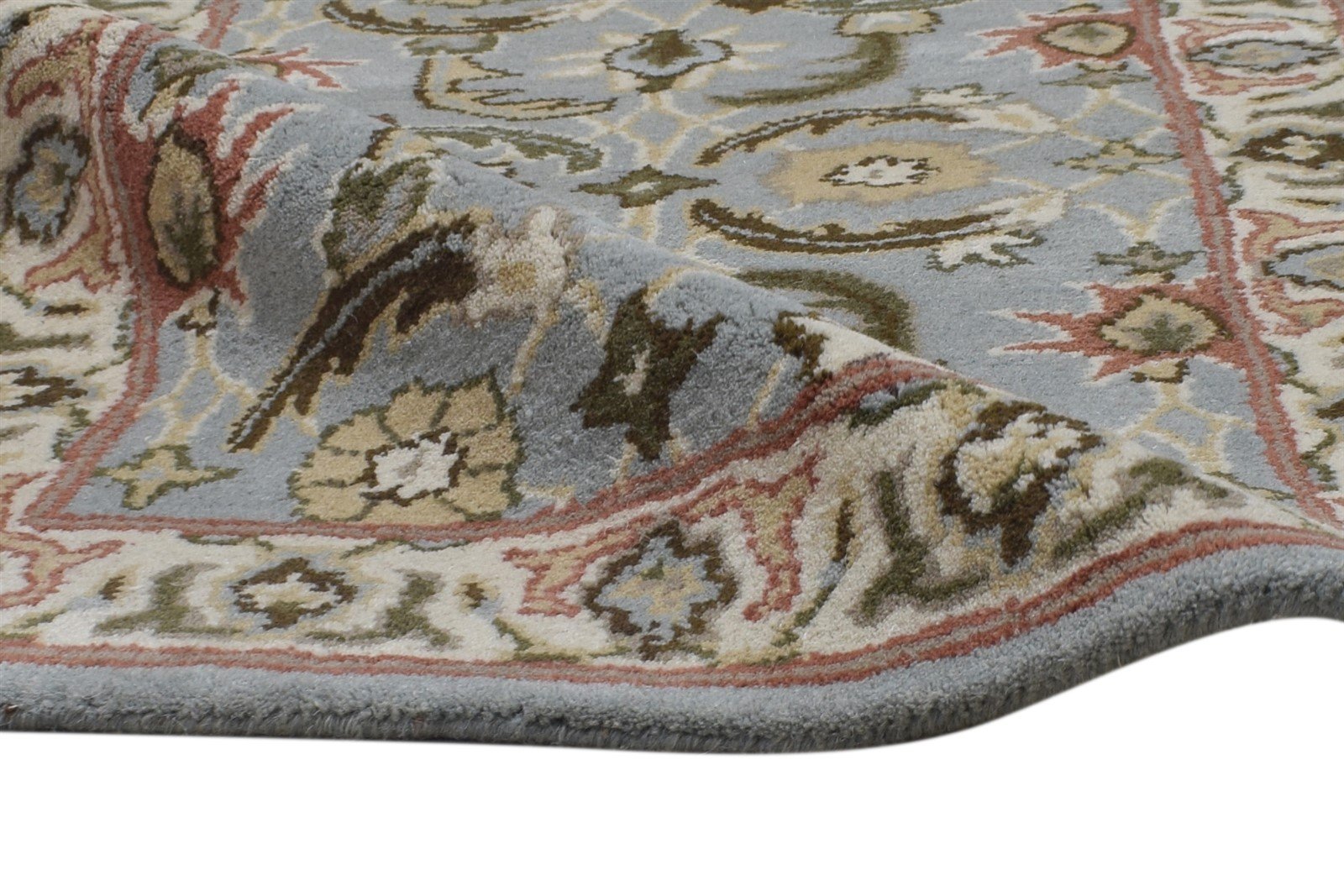 Wool Blue Rug 2' X 8' Persian Hand Tufted Kashan Oriental Small Runner 7864857559189