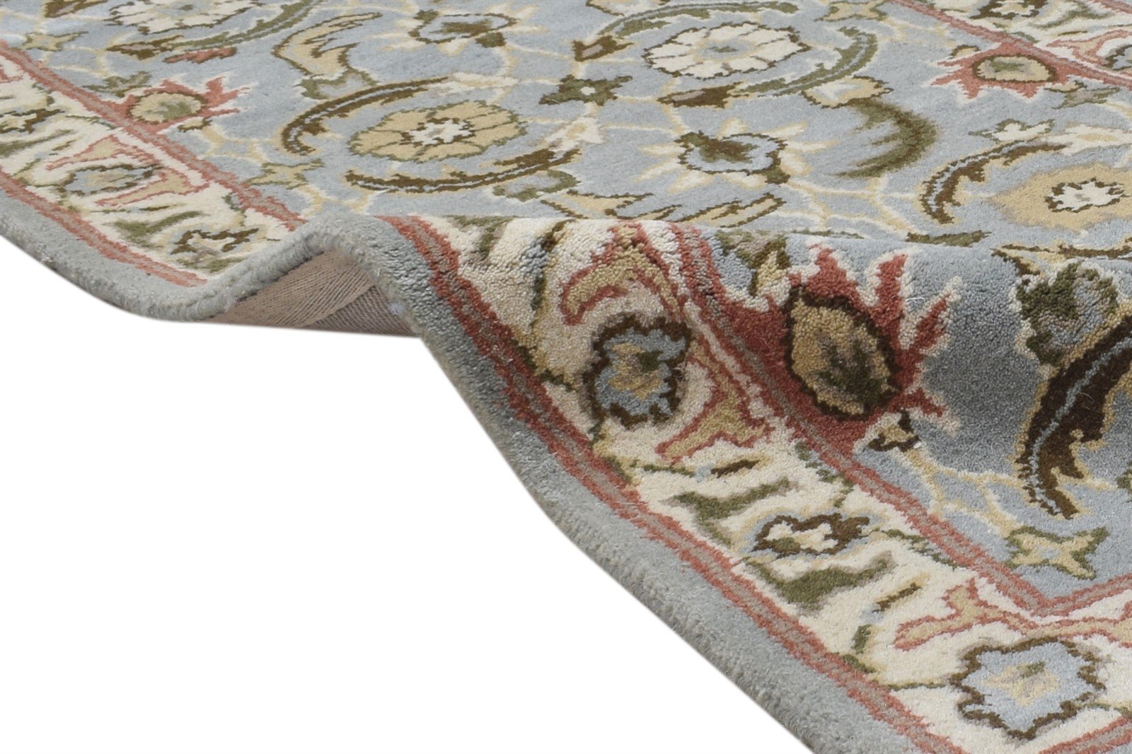 Wool Blue Rug 2' X 8' Persian Hand Tufted Kashan Oriental Small Runner 7864857559189