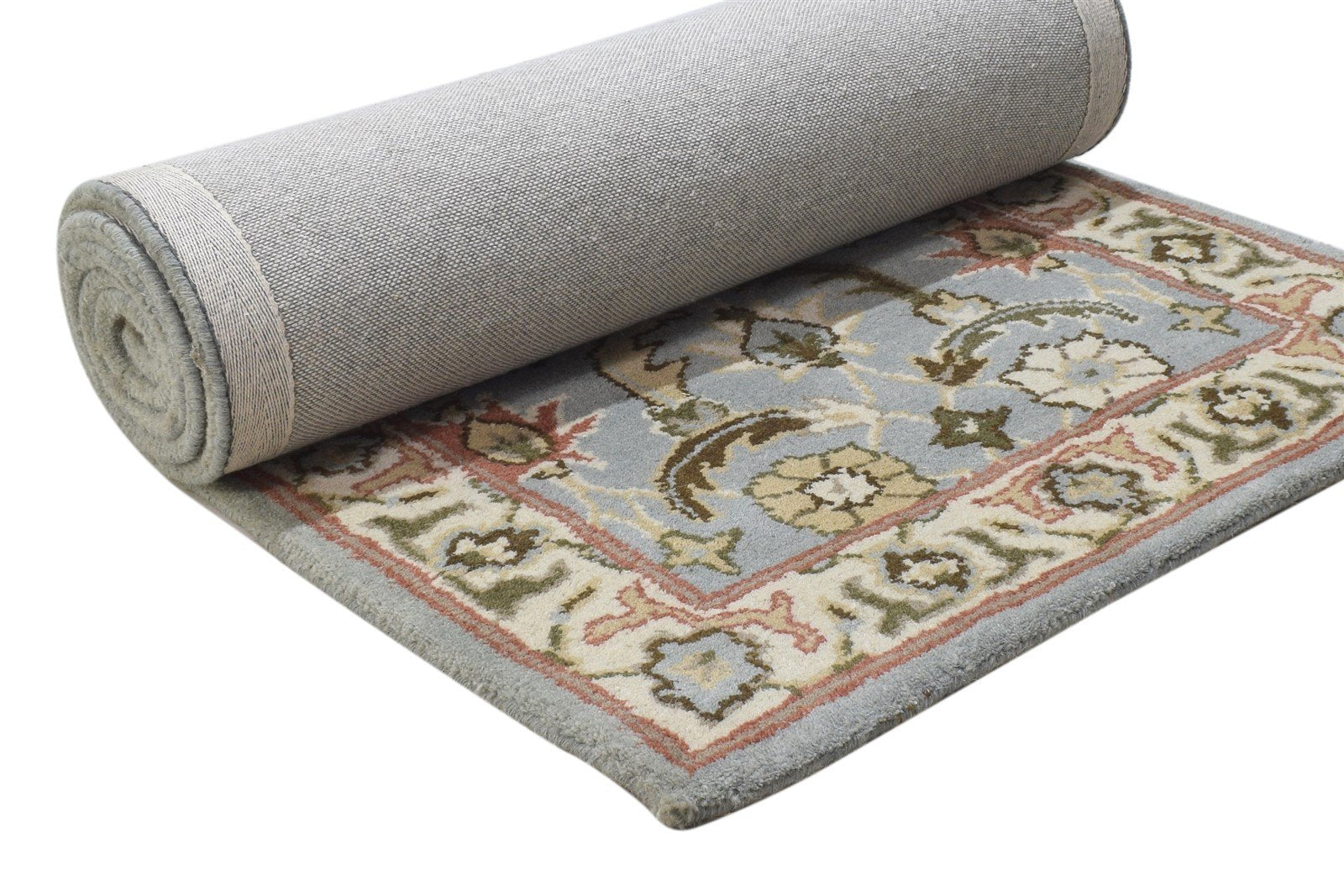 Wool Blue Rug 2' X 8' Persian Hand Tufted Kashan Oriental Small Runner 7864857559189