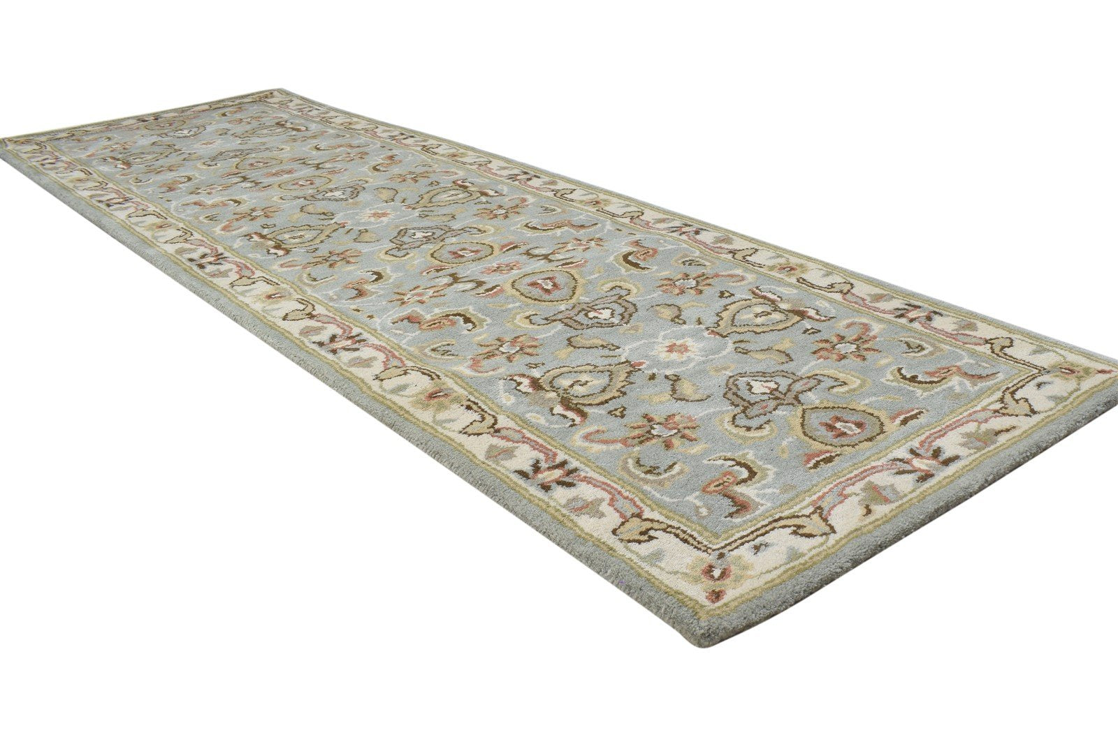 Wool Blue Rug 2' X 8' Persian Hand Tufted Oushak Oriental Small Runner 7864850186389