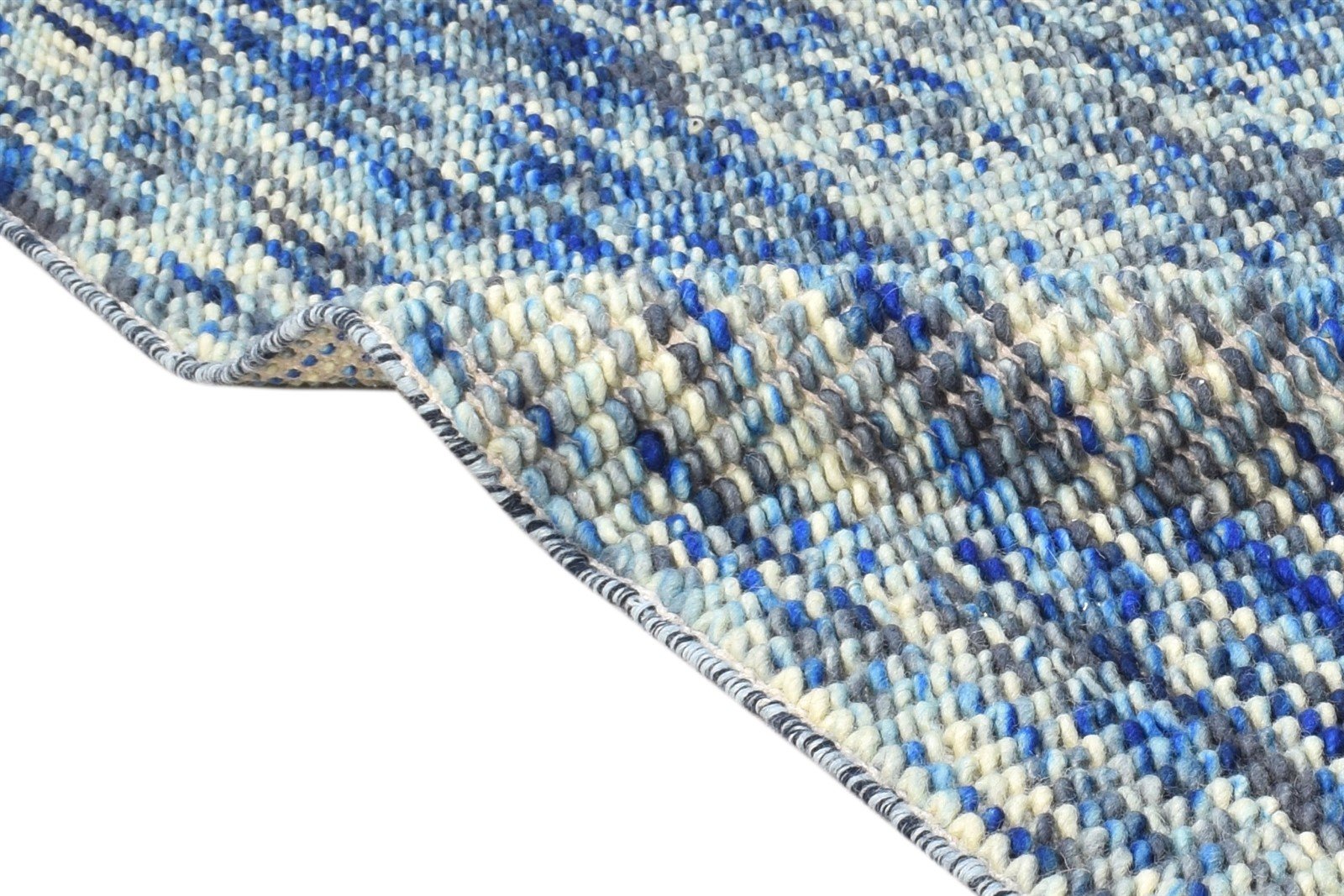 Lauralee Wool Blue Rug 3' X 4' Modern Dhurrie Bohemian Abstract 7865012486293