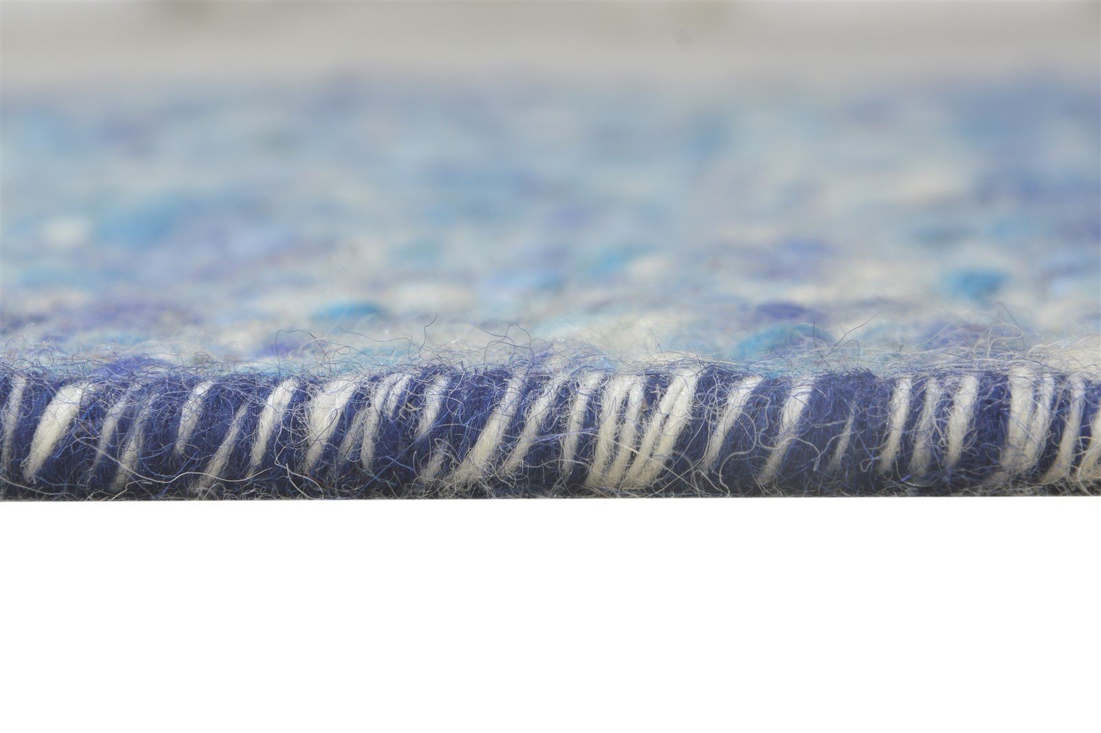 Wool Blue Rug 3' X 4' Modern Hand Woven Scandinavian Solid Small Carpet 7865071894677