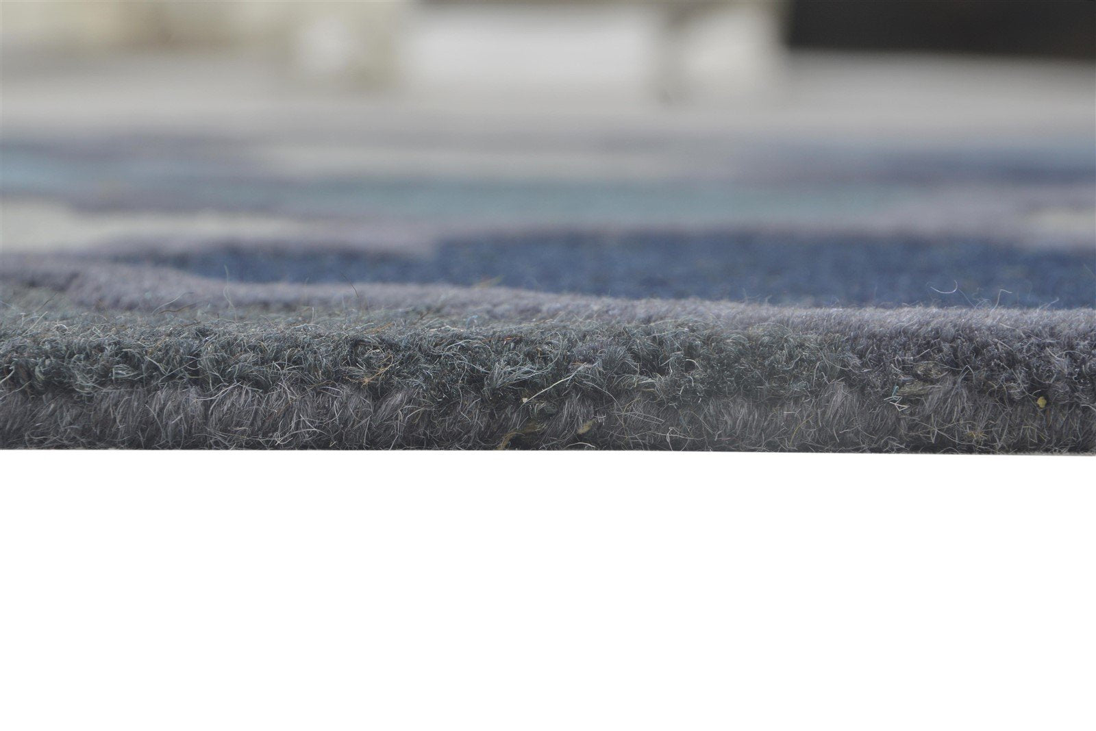 Wool Blue Rug 3' X 6' Modern Hand Tufted Moroccan Trellis Room Size Carpet 7864305582229