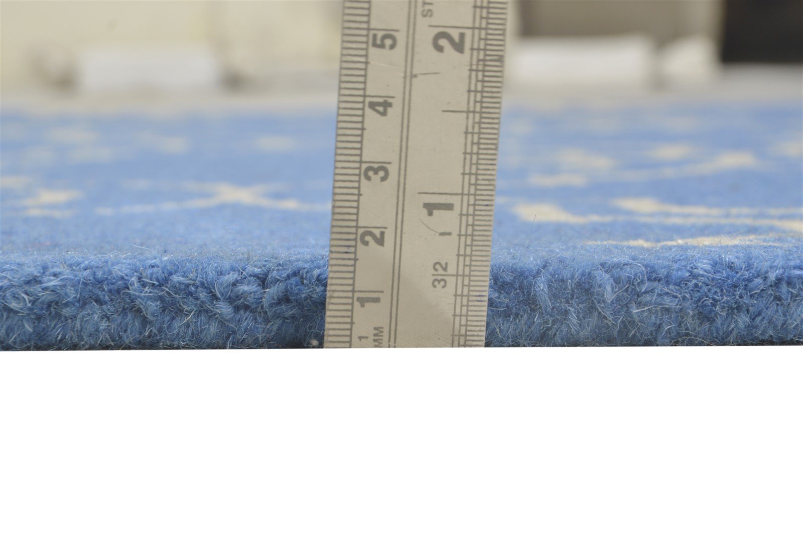 Wool Blue Rug 4' X 6' Modern Hand Tufted Moroccan Trellis Room Size Carpet 7864308531349