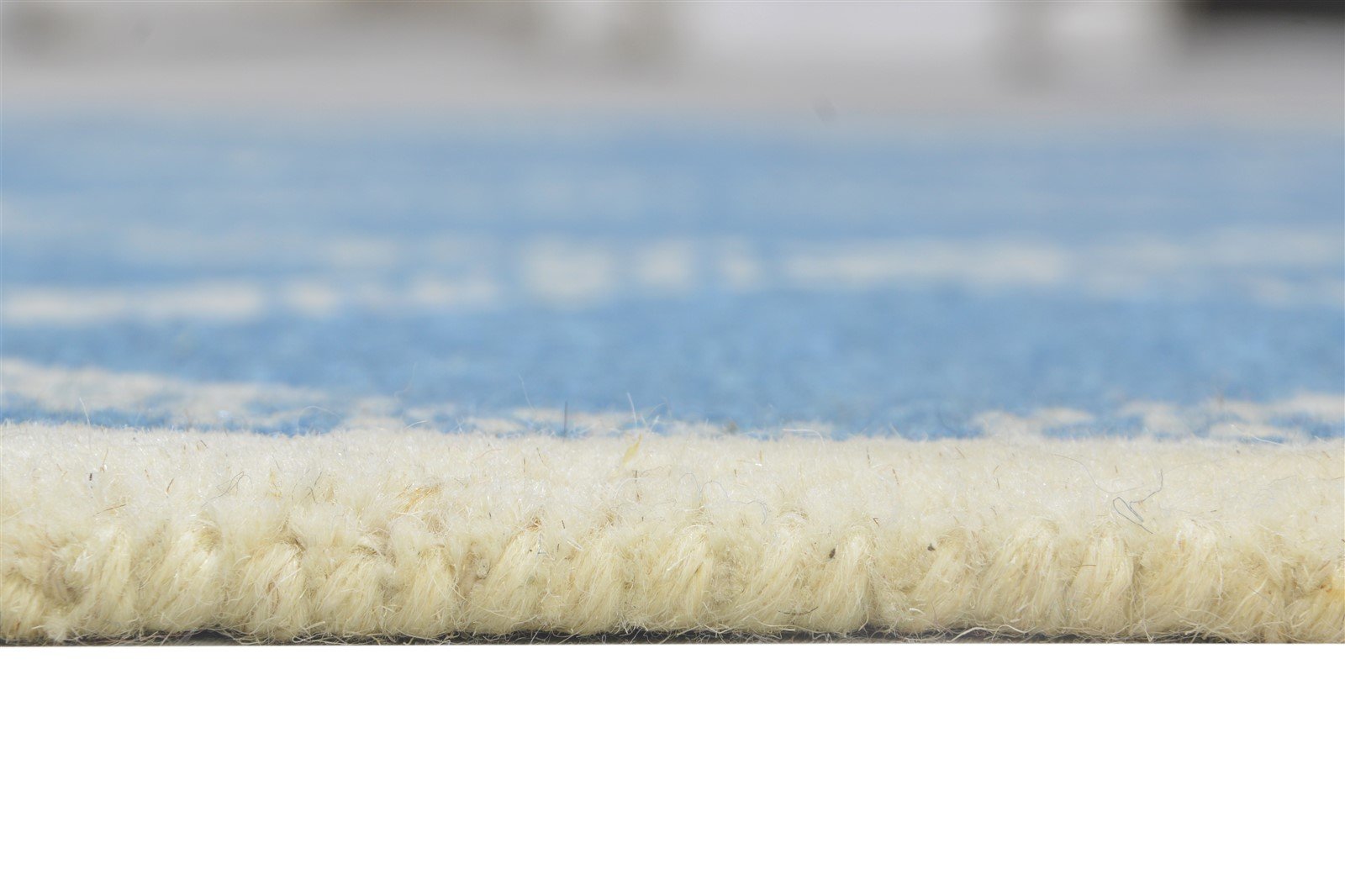 Wool Blue Rug 4' X 6' Modern Hand Tufted Scandinavian Geometric Room Size Carpet 7864306565269