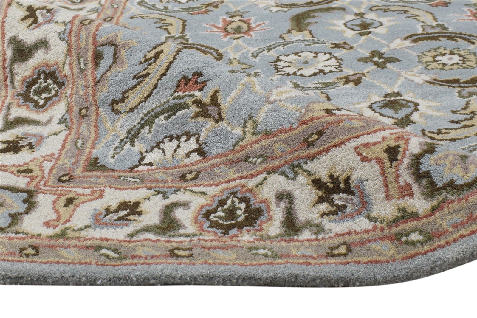 Wool Blue Rug 4' X 6' Persian Hand Tufted Kashan Oriental Room Size Carpet 7864339693717