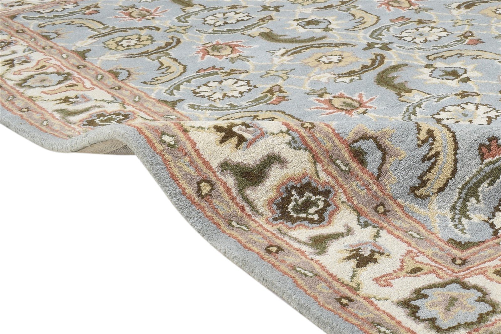Wool Blue Rug 4' X 6' Persian Hand Tufted Kashan Oriental Room Size Carpet 7864339693717