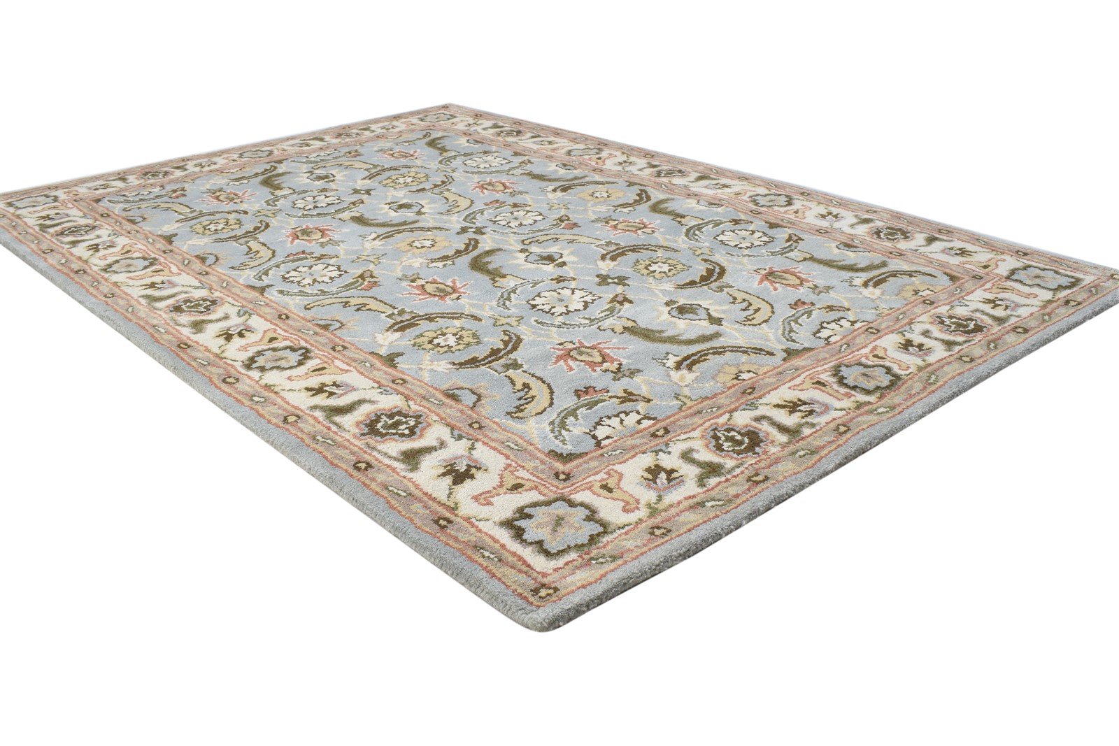 Wool Blue Rug 4' X 6' Persian Hand Tufted Kashan Oriental Room Size Carpet 7864339693717