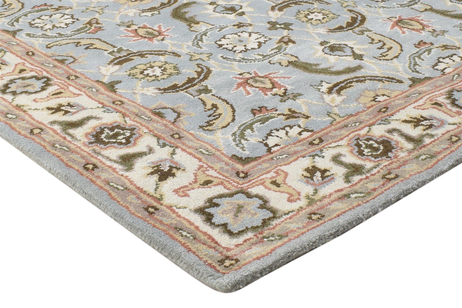 Wool Blue Rug 4' X 6' Persian Hand Tufted Kashan Oriental Room Size Carpet 7864339693717