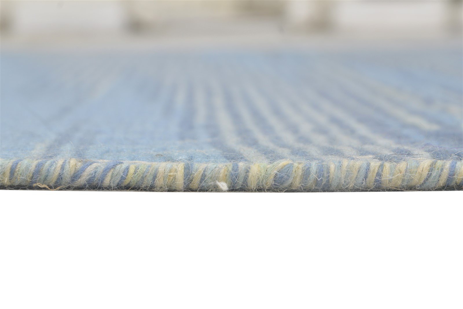 Wool Blue Rug 5' X 7' Modern Jacquard Loom Moroccan Chevron Room Size Carpet 7864164057237