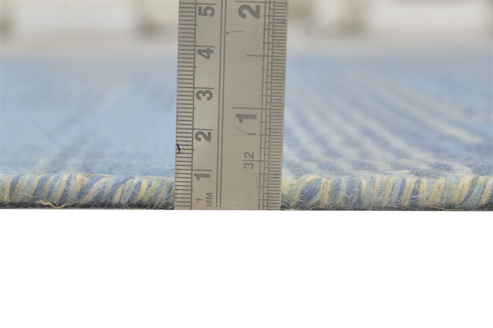 Wool Blue Rug 5' X 7' Modern Jacquard Loom Moroccan Chevron Room Size Carpet 7864164057237