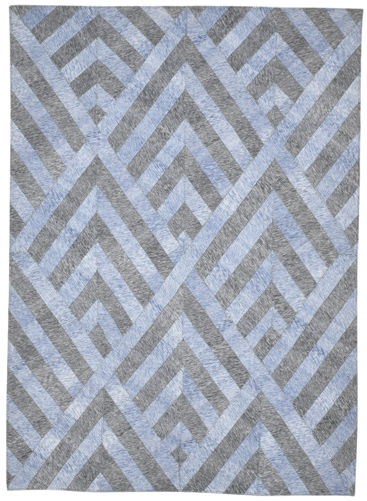 Wool Blue Rug 5' X 7' Modern Jacquard Loom Moroccan Geometric Room Size Carpet 7864164679829