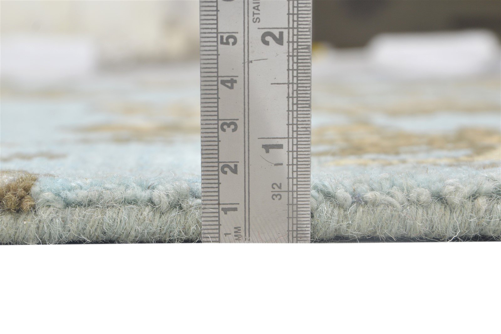 Wool Blue Rug 5' X 8' Modern Hand Tufted French Floral Room Size Carpet 7864096424085