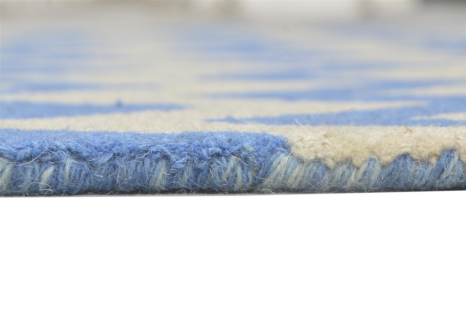 Wool Blue Rug 5' X 8' Modern Hand Tufted Scandinavian Chevron Room Size Carpet 7864286609557