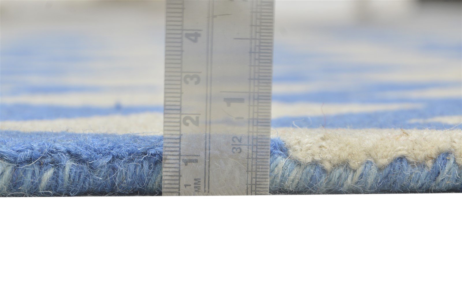 Wool Blue Rug 5' X 8' Modern Hand Tufted Scandinavian Chevron Room Size Carpet 7864286609557