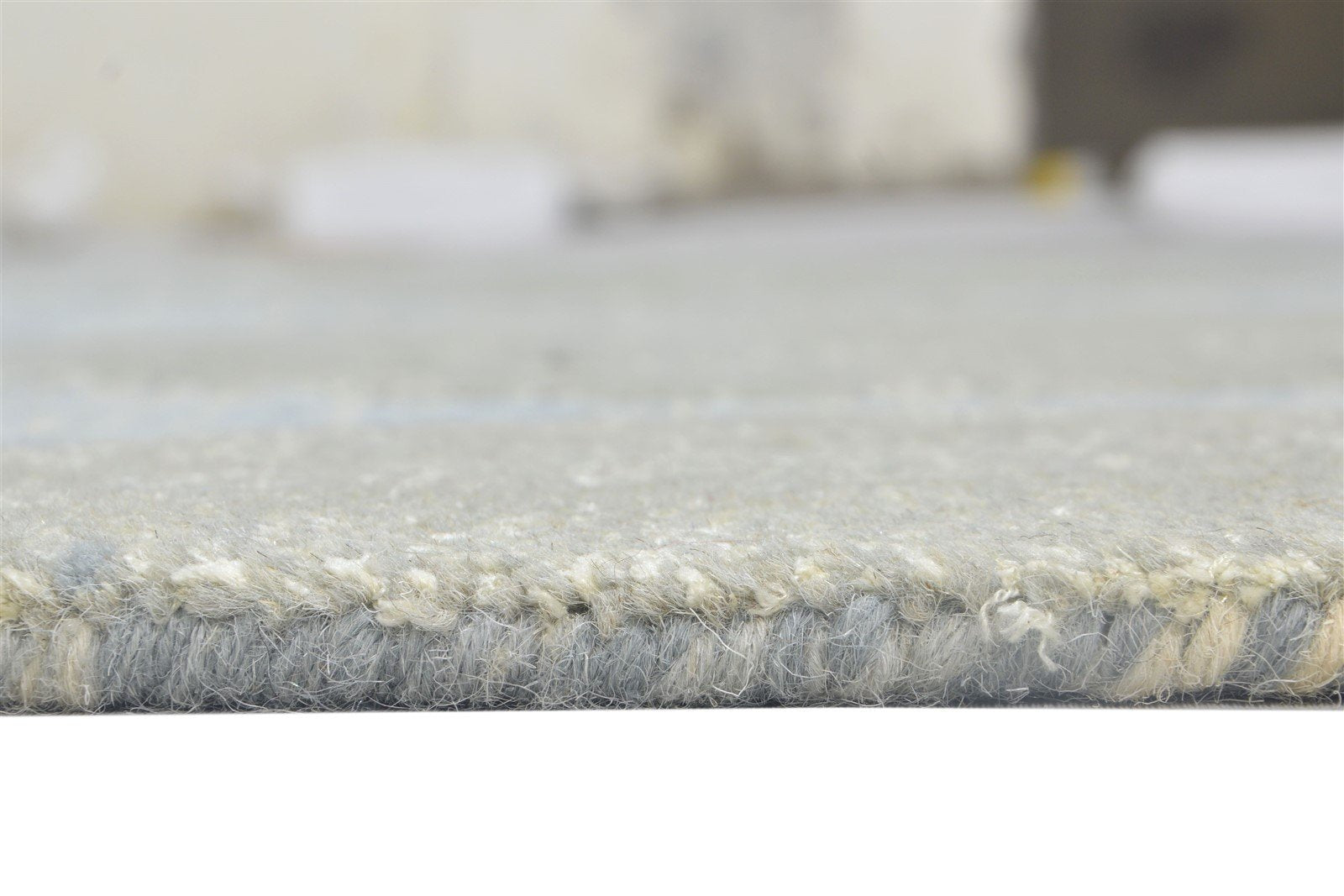 Wool Blue Rug 5' X 8' Modern Hand Tufted Scandinavian Circles Room Size Carpet 7864093474965