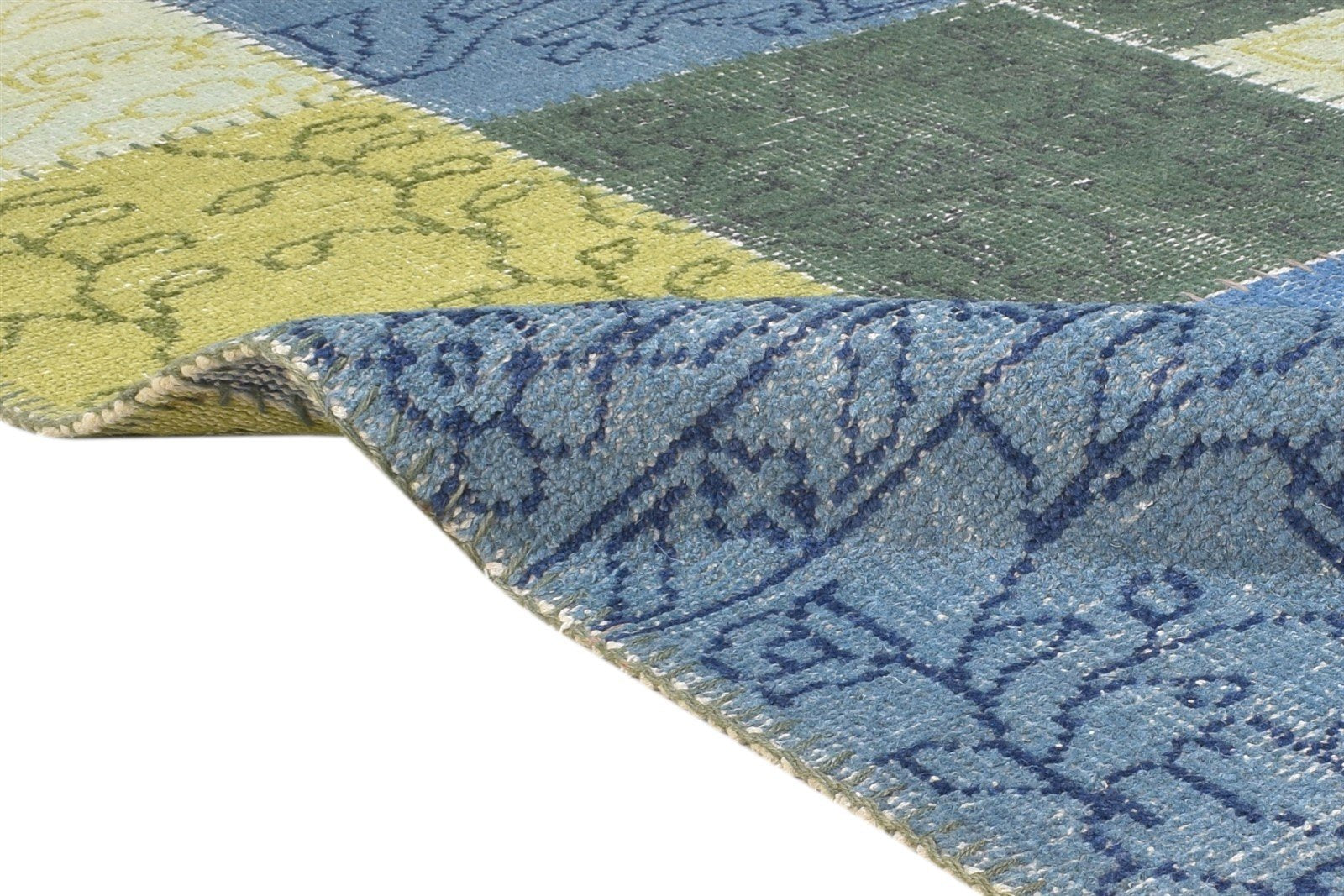 Wool Blue Rug 5' X 8' Persian Hand Knotted Mughal Oriental Room Size Carpet 7864904056981
