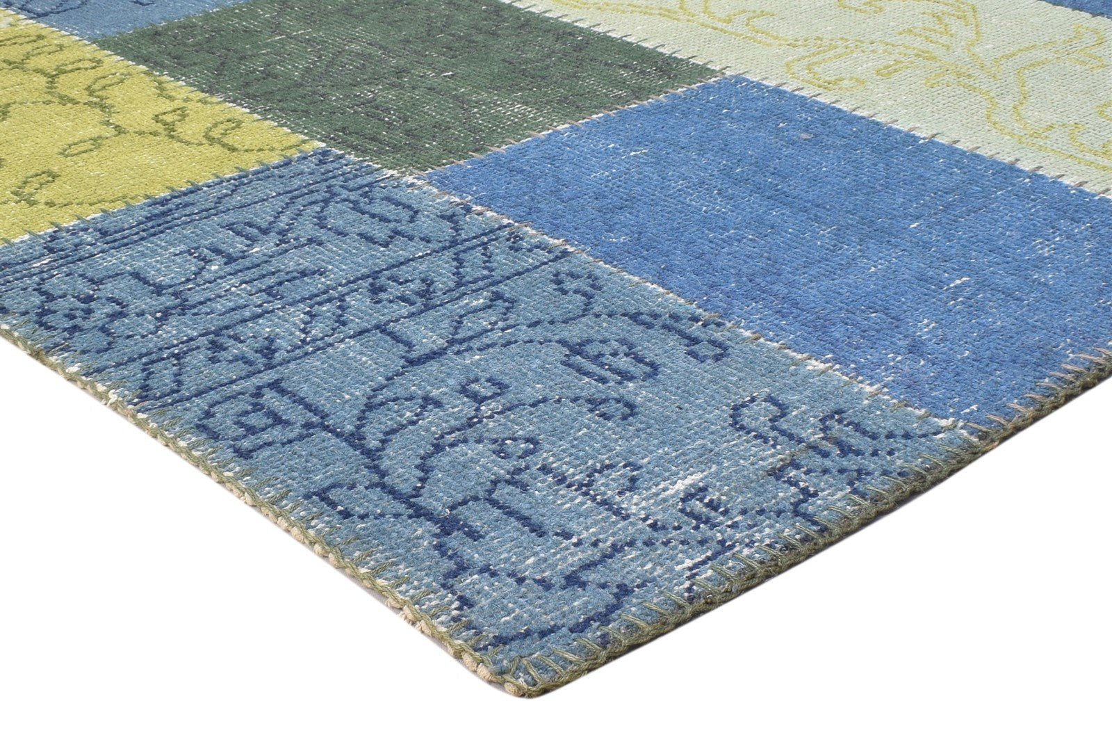 Wool Blue Rug 5' X 8' Persian Hand Knotted Mughal Oriental Room Size Carpet 7864904056981