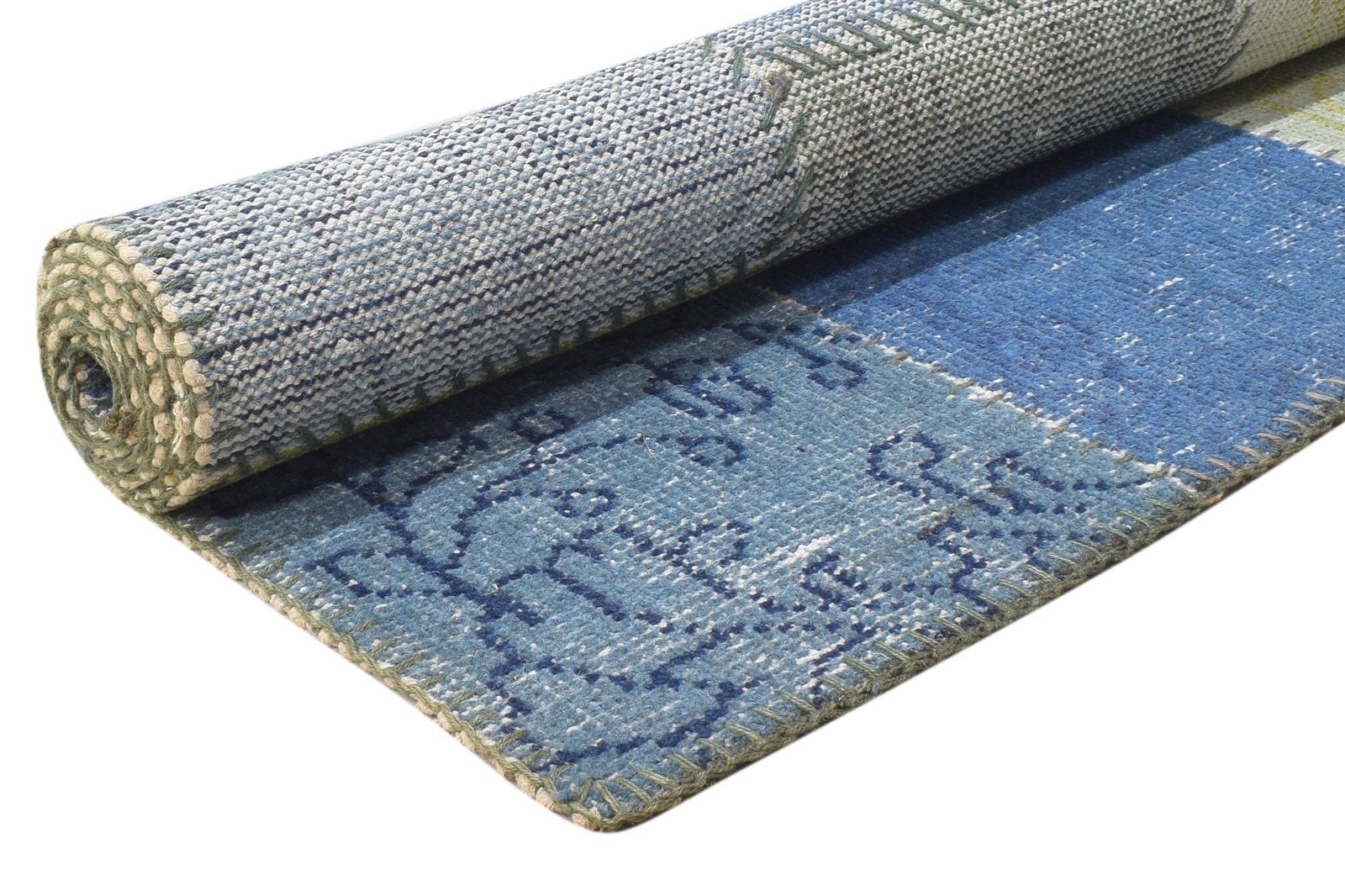 Wool Blue Rug 5' X 8' Persian Hand Knotted Mughal Oriental Room Size Carpet 7864904056981
