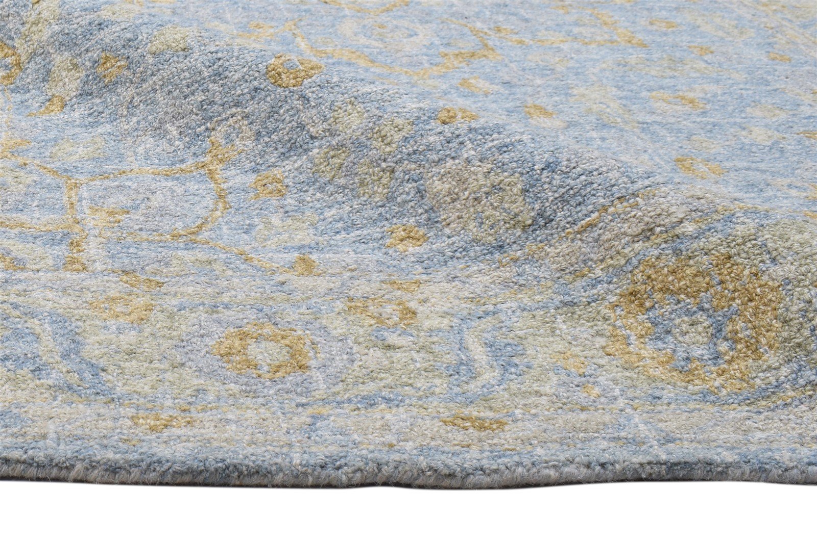 Wool Blue Rug 5' X 8' Persian Hand Tufted Oushak Oriental Room Size Carpet 7864093442197