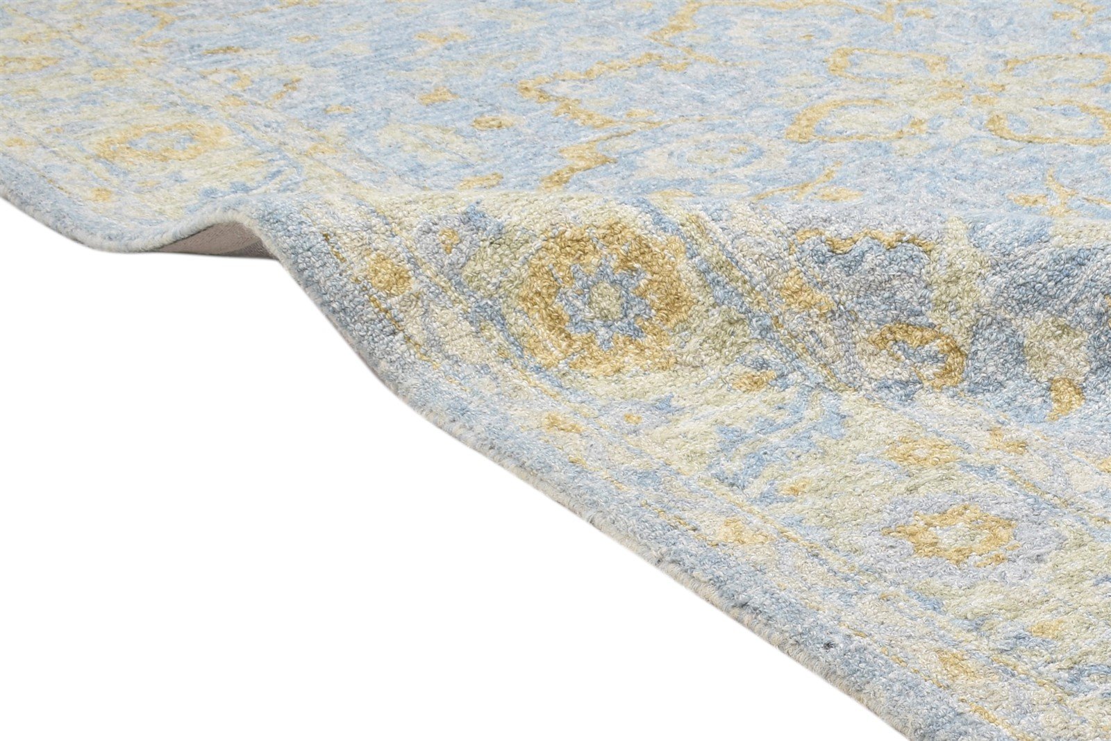 Wool Blue Rug 5' X 8' Persian Hand Tufted Oushak Oriental Room Size Carpet 7864093442197