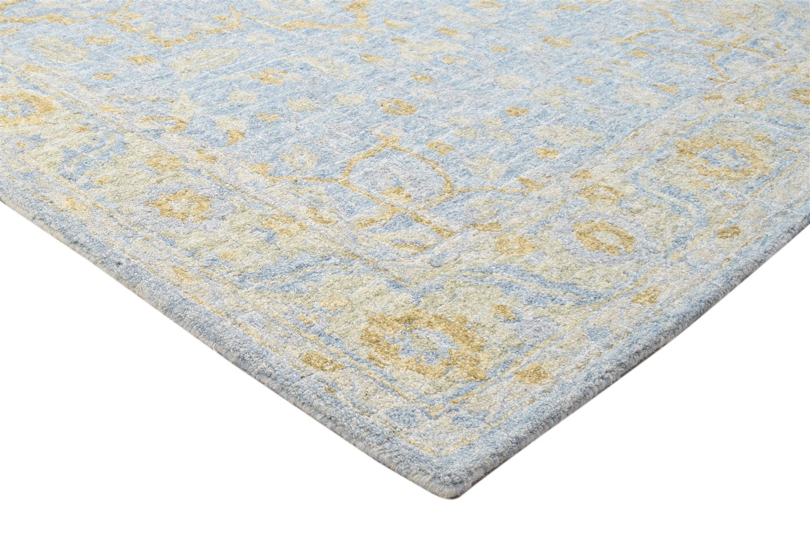 Wool Blue Rug 5' X 8' Persian Hand Tufted Oushak Oriental Room Size Carpet 7864093442197