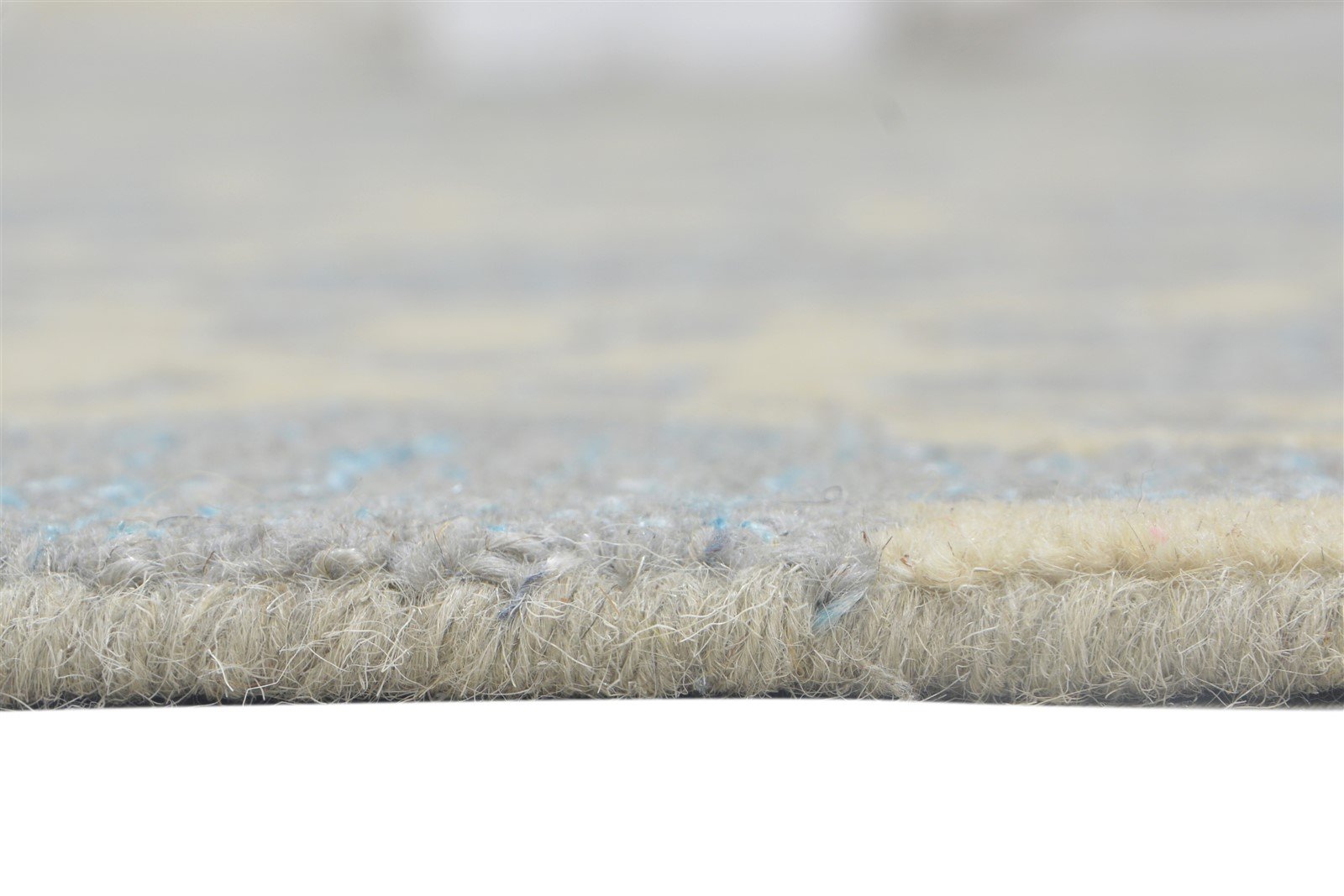 Wool Blue Rug 8' X 10' Modern Hand Tufted Moroccan Scroll Tile Large Carpet 7864117100693