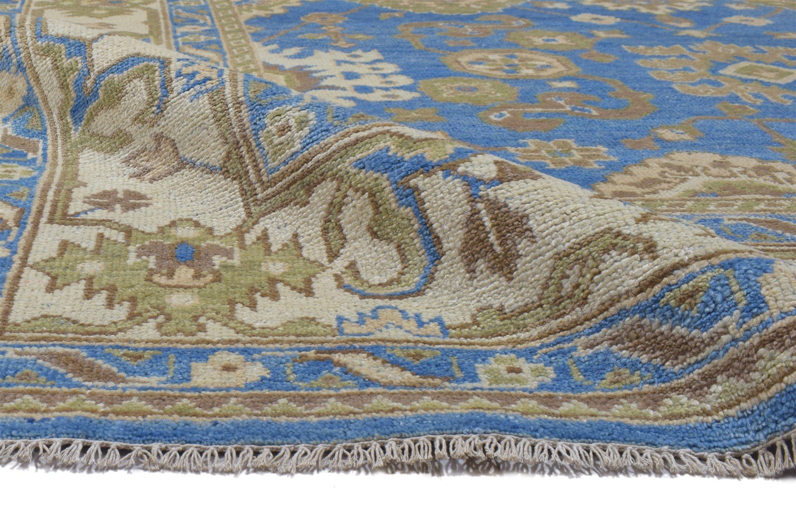 Wool Blue Rug 8' X 10' Persian Hand Knotted Oushak Oriental Large Carpet 7864183292053