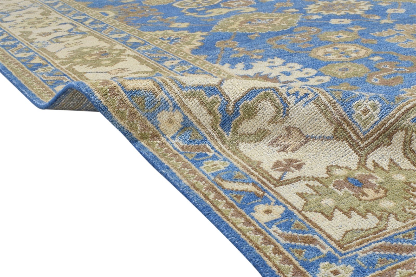 Wool Blue Rug 8' X 10' Persian Hand Knotted Oushak Oriental Large Carpet 7864183292053