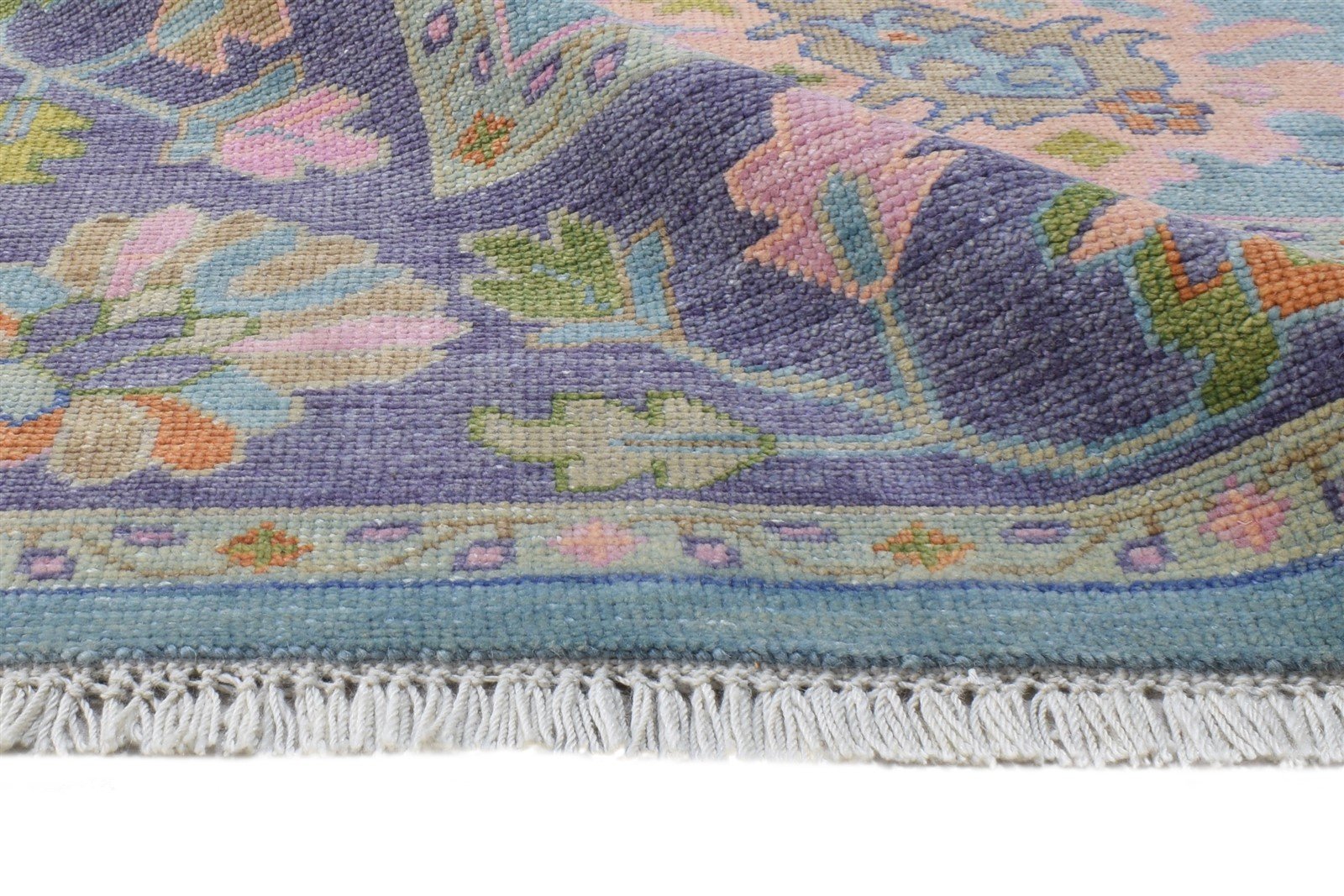 Wool Blue Rug 8' X 10' Persian Hand Knotted Oushak Oriental Large Carpet 7864625266837