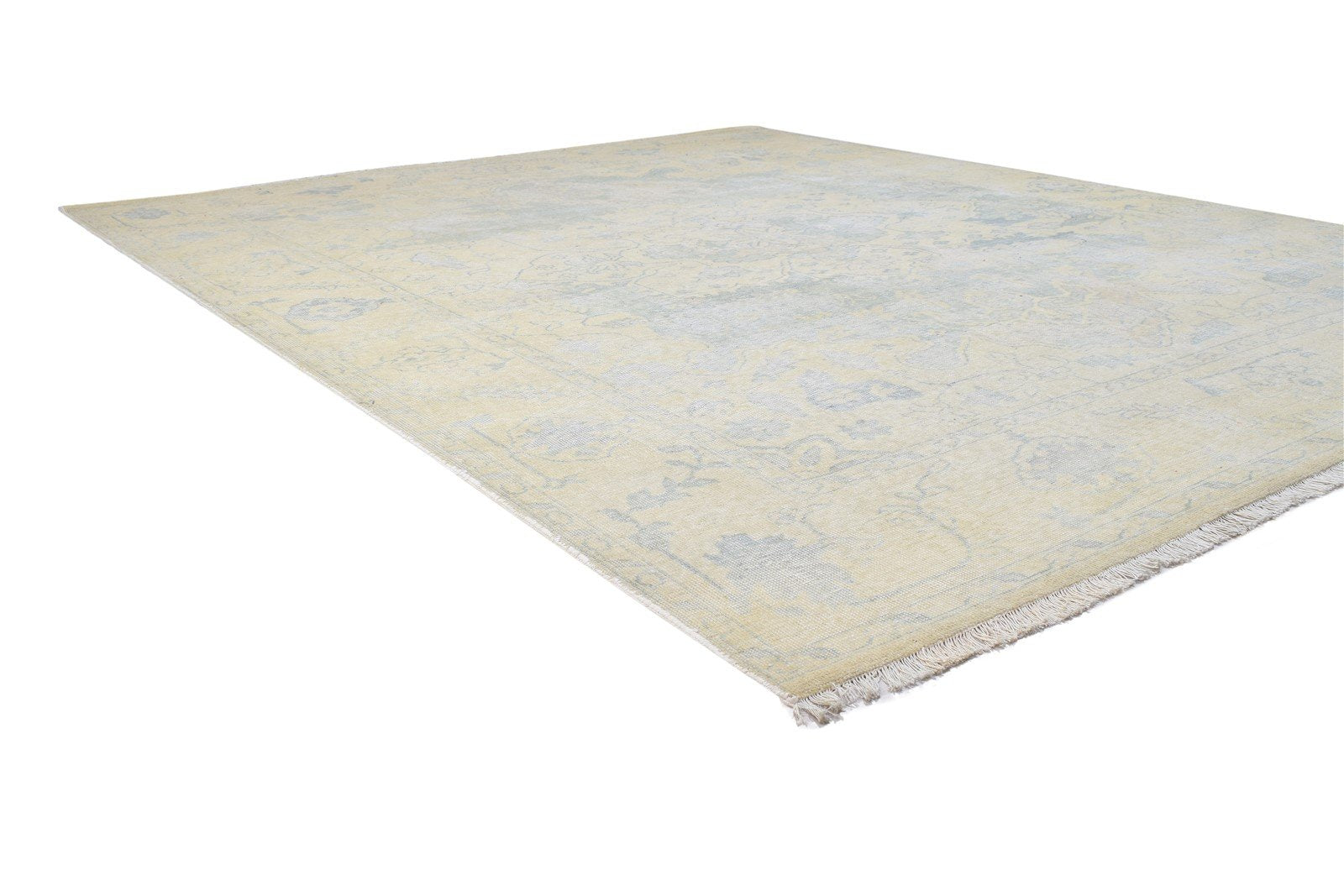 Wool Blue Rug 8' X 10' Persian Hand Knotted Oushak Oriental Large Carpet 7864169627797