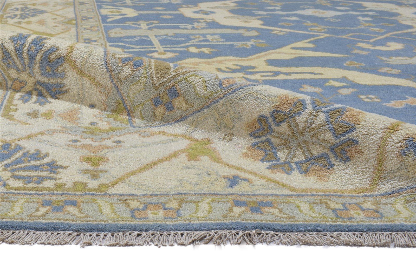 Wool Blue Rug 8' X 10' Persian Hand Knotted Oushak Oriental Large Carpet 7864184635541