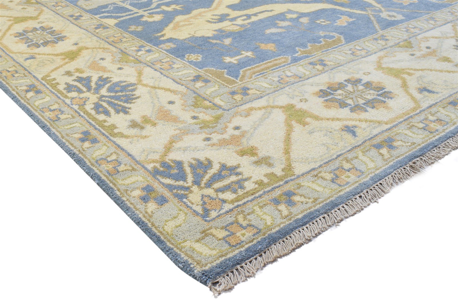 Wool Blue Rug 8' X 10' Persian Hand Knotted Oushak Oriental Large Carpet 7864184635541
