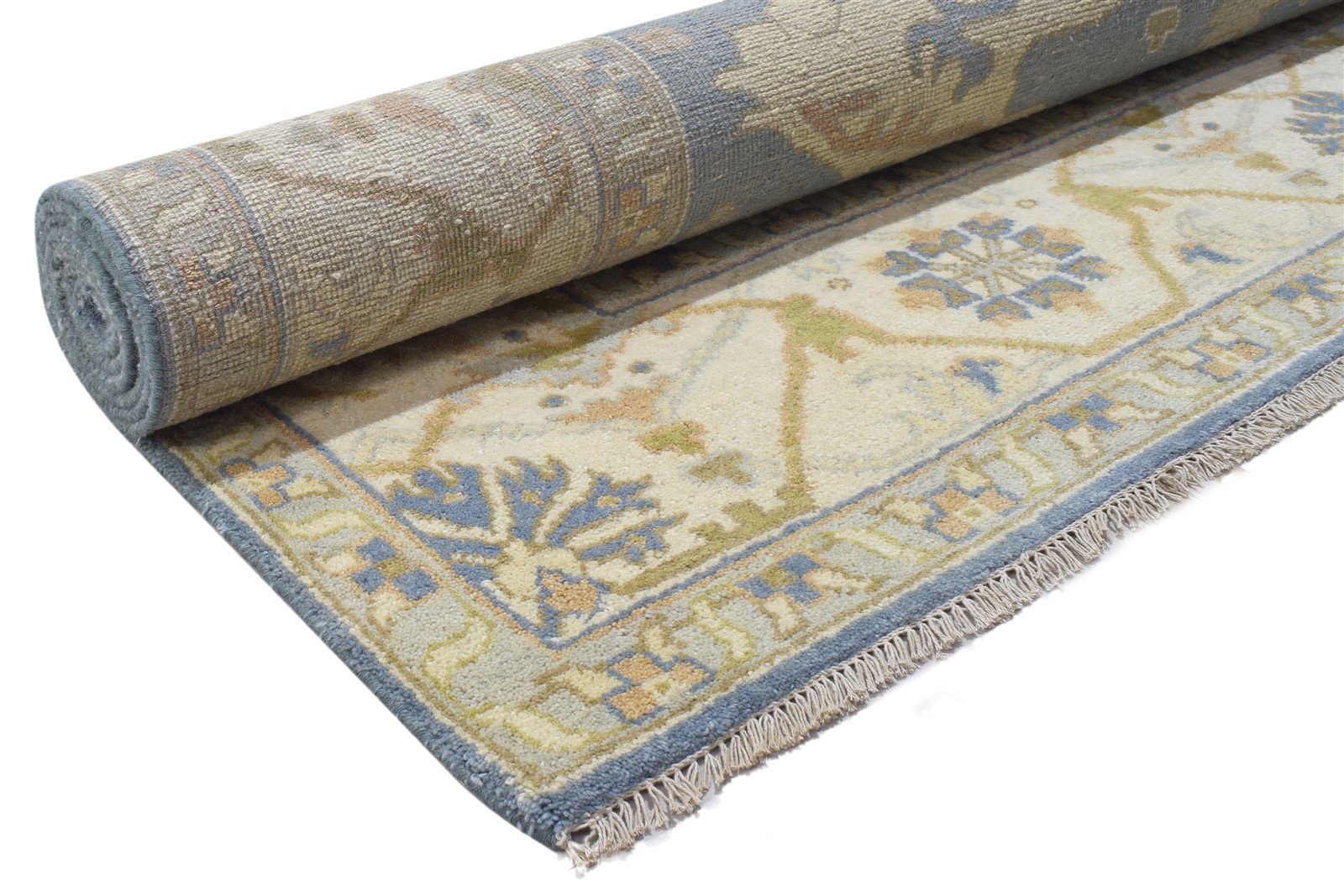 Wool Blue Rug 8' X 10' Persian Hand Knotted Oushak Oriental Large Carpet 7864184635541