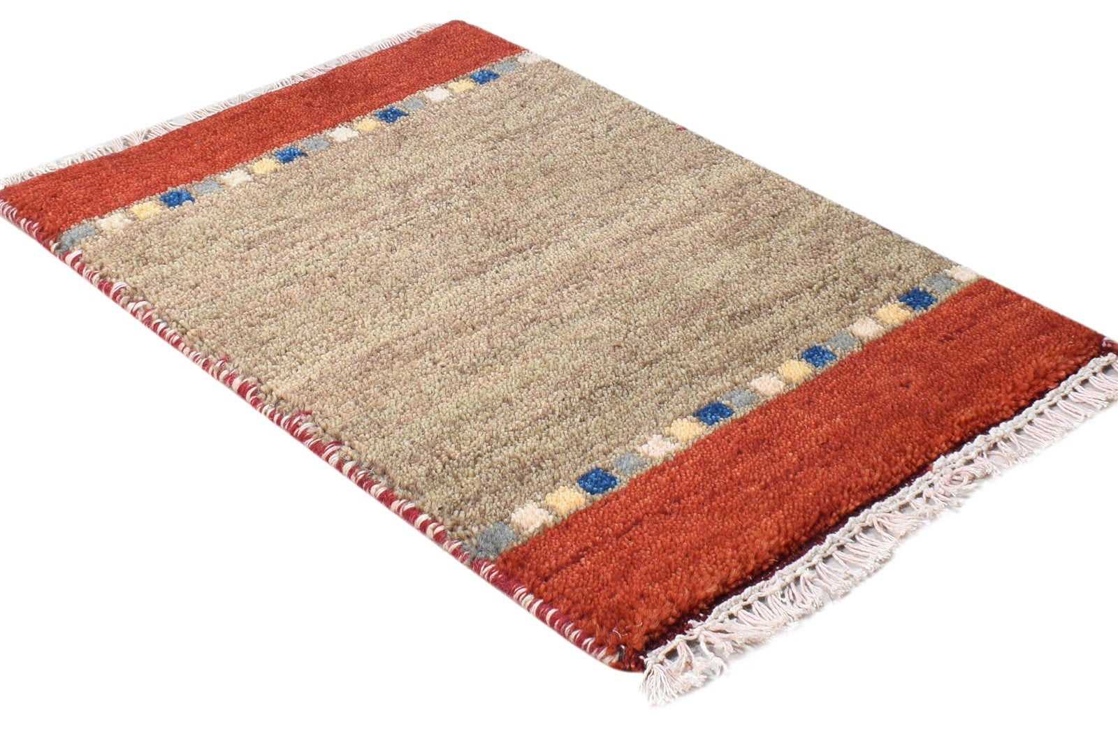 Wool Brown Rug 1' X 2' Persian Hand Knotted Southwestern Tribal Small Carpet 7865186648213