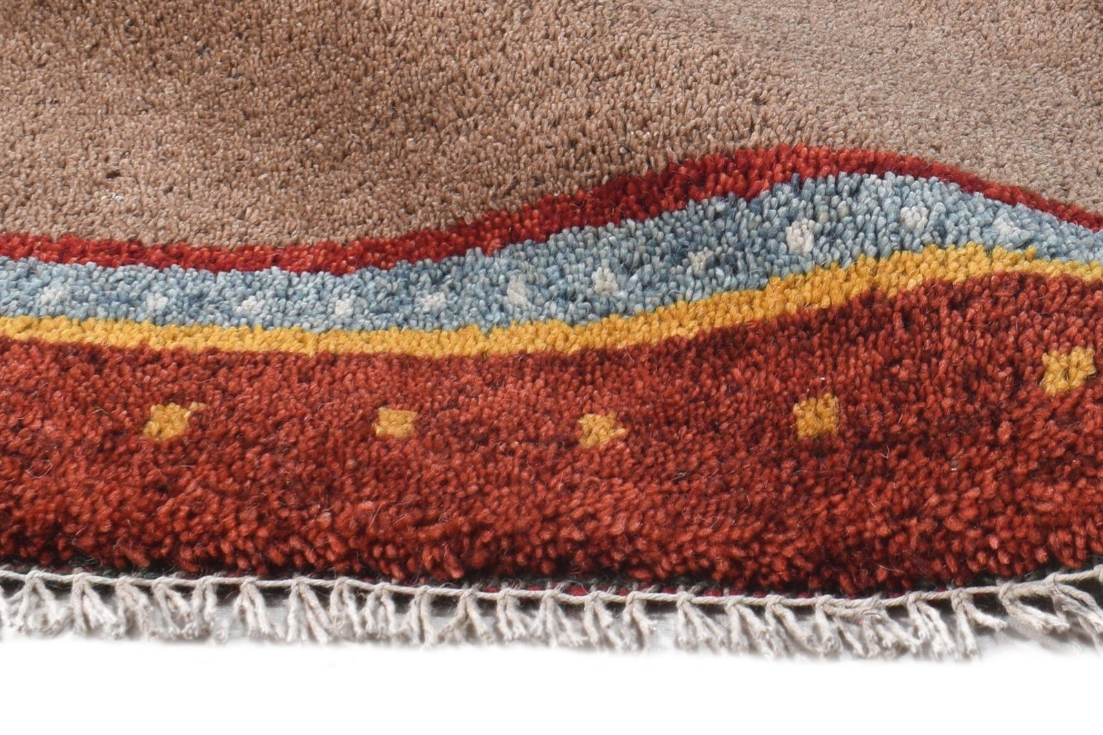 Wool Brown Rug 1' X 2' Southwestern Hand Knotted American Tribal Small Carpet 7865089491093