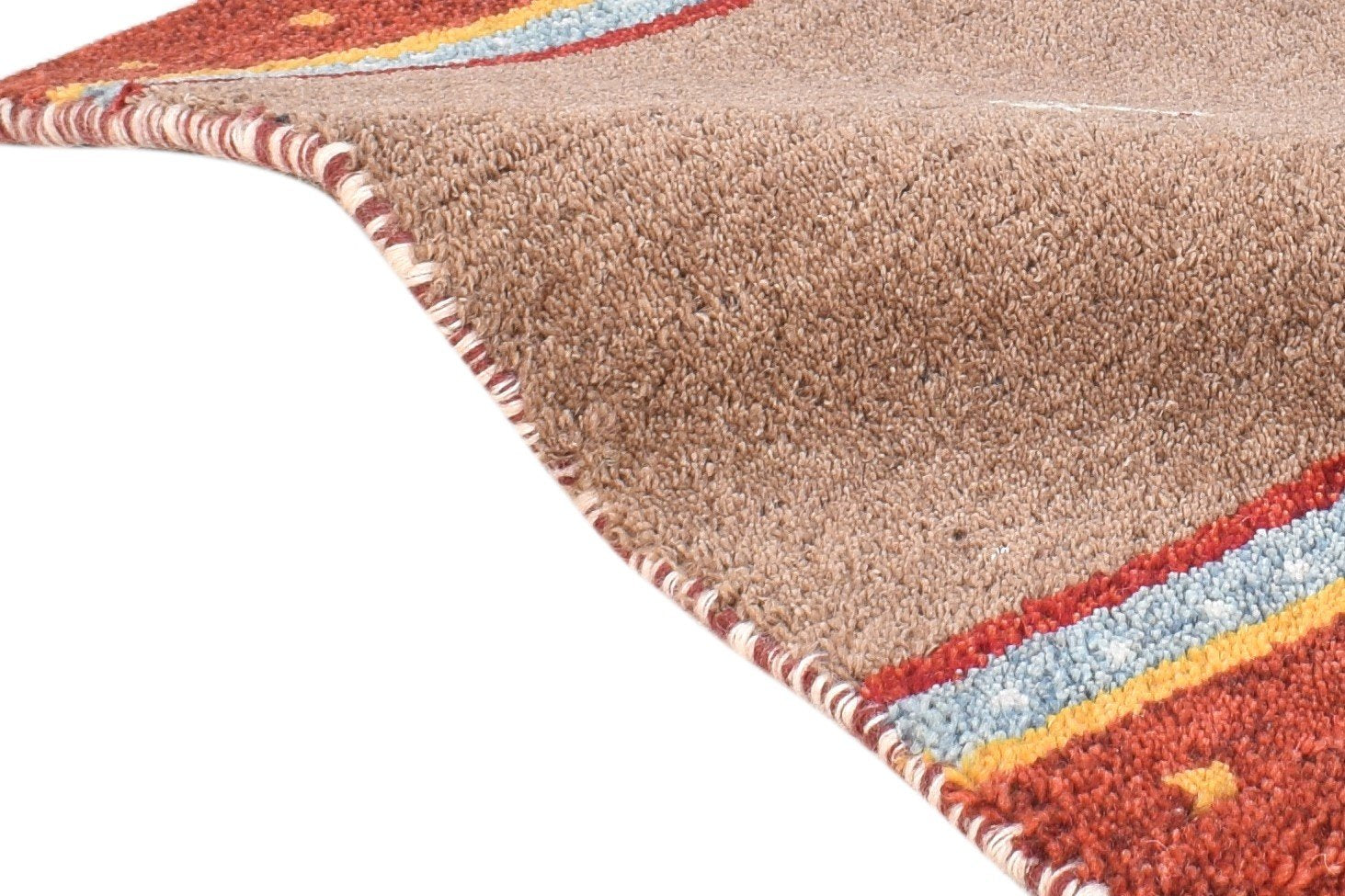 Wool Brown Rug 1' X 2' Southwestern Hand Knotted American Tribal Small Carpet 7865089491093