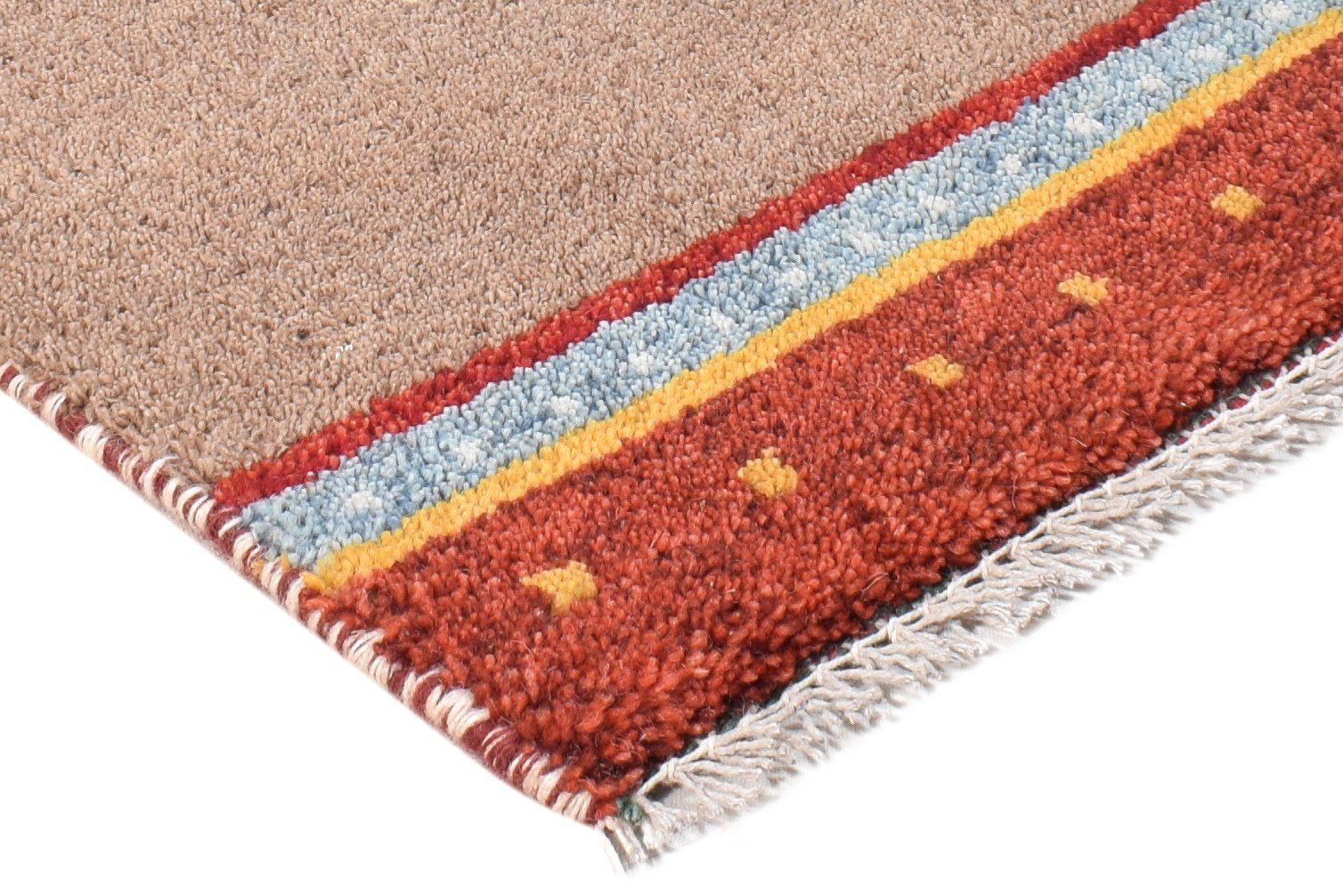 Wool Brown Rug 1' X 2' Southwestern Hand Knotted American Tribal Small Carpet 7865089491093