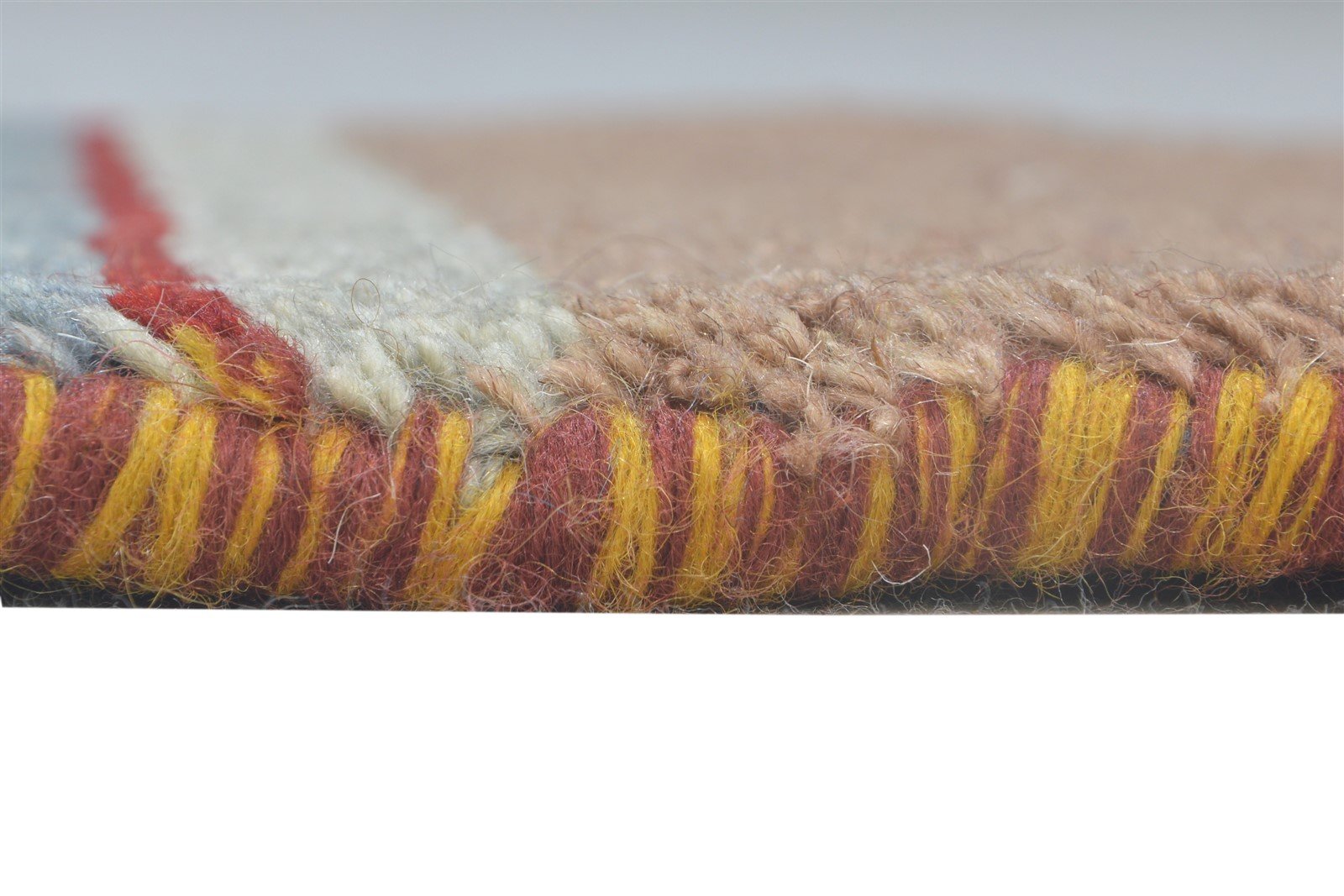 Wool Brown Rug 1' X 2' Southwestern Hand Knotted Gabbeh Striped Small Carpet 7865083166869