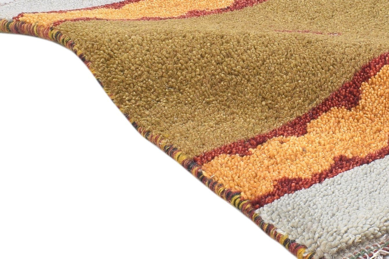 Annalise Wool Brown Rug 1' X 2' Tribal Hand Knotted Gabbeh Southwestern 7864500813973