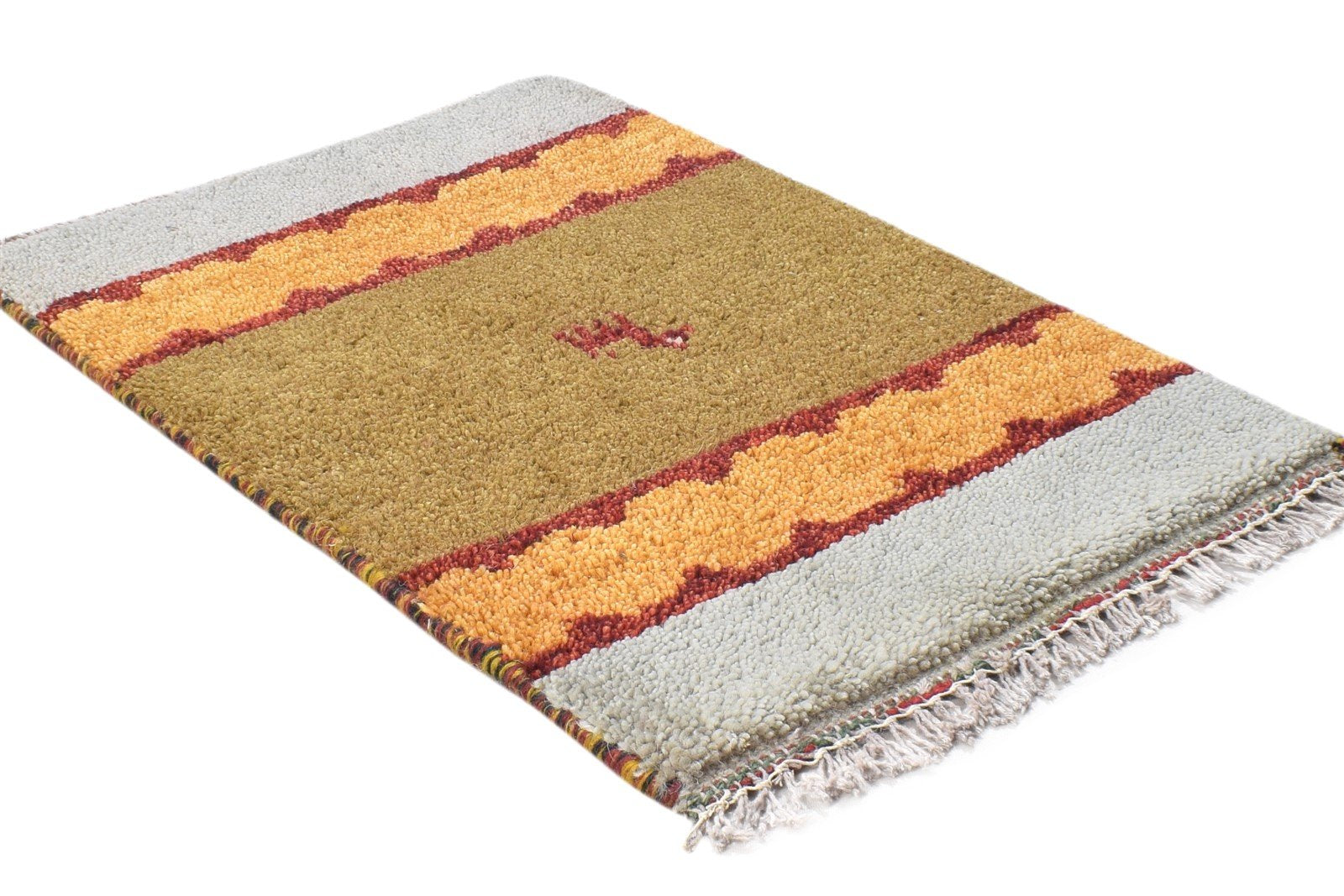 Annalise Wool Brown Rug 1' X 2' Tribal Hand Knotted Gabbeh Southwestern 7864500813973
