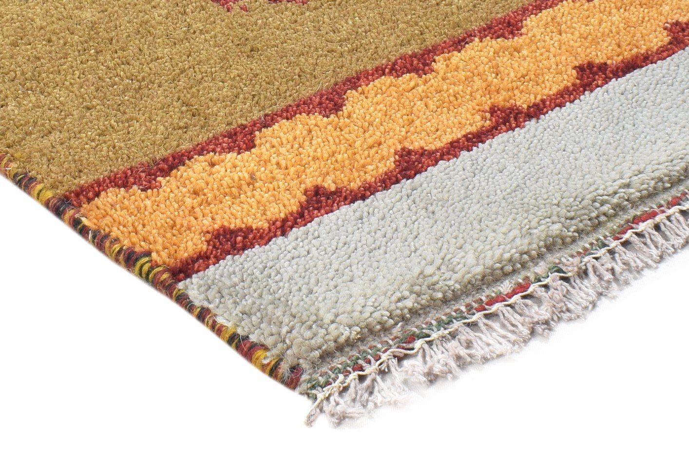 Annalise Wool Brown Rug 1' X 2' Tribal Hand Knotted Gabbeh Southwestern 7864500813973