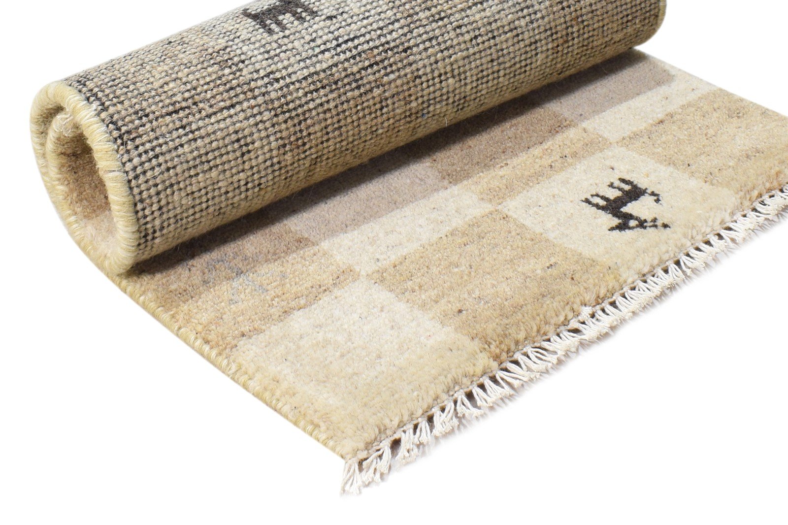 Wool Brown Rug 2' X 2' Southwestern Hand Knotted Gabbeh Tribal Small Carpet 7865101844629