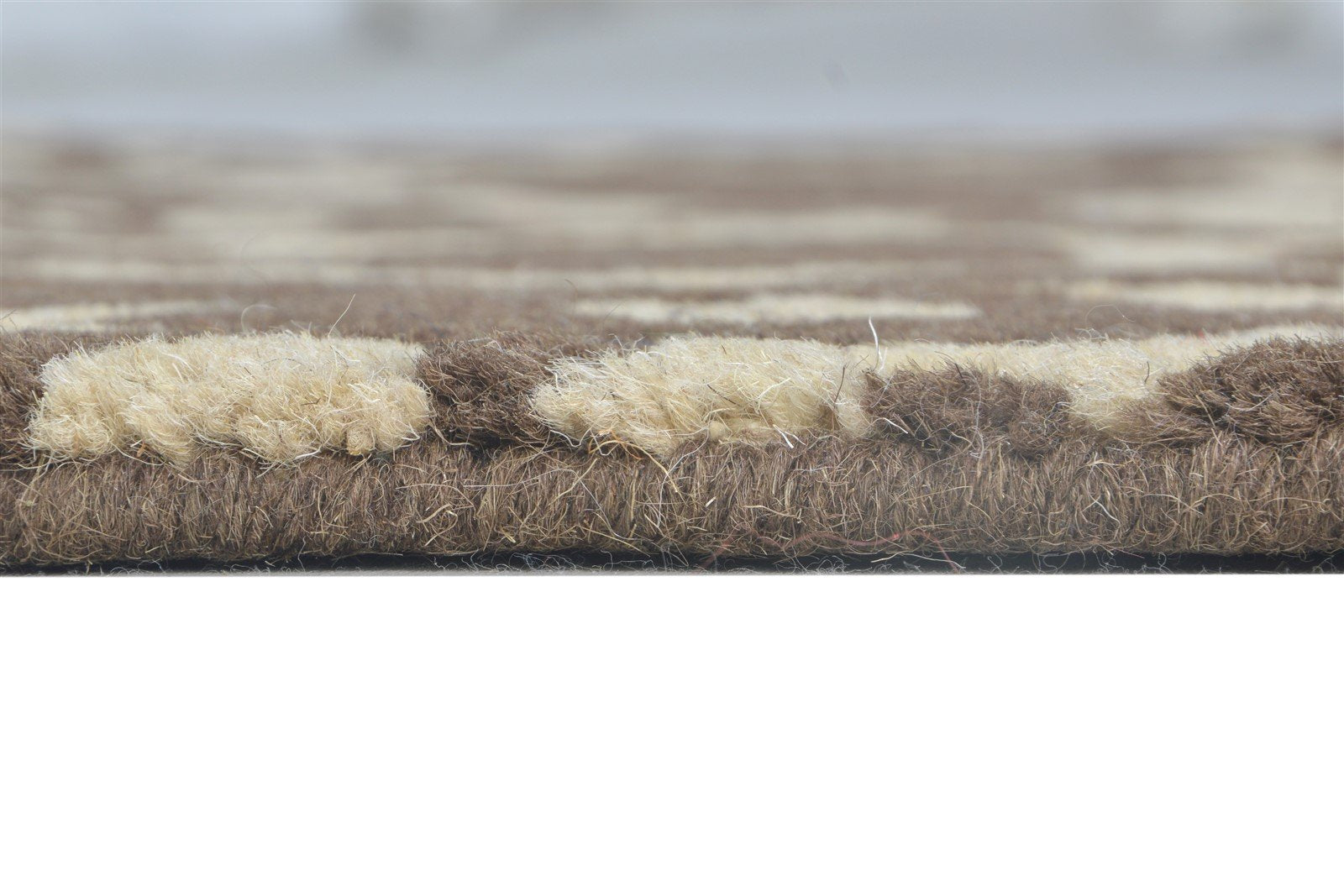 Wool Brown Rug 2' X 3' Modern Hand Tufted French Abstract Small Carpet 7864994201749