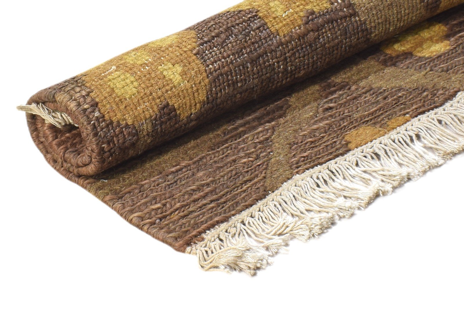 Vitoria Wool Brown Rug 3' X 2' Modern Hand Knotted French Floral 7864502452373