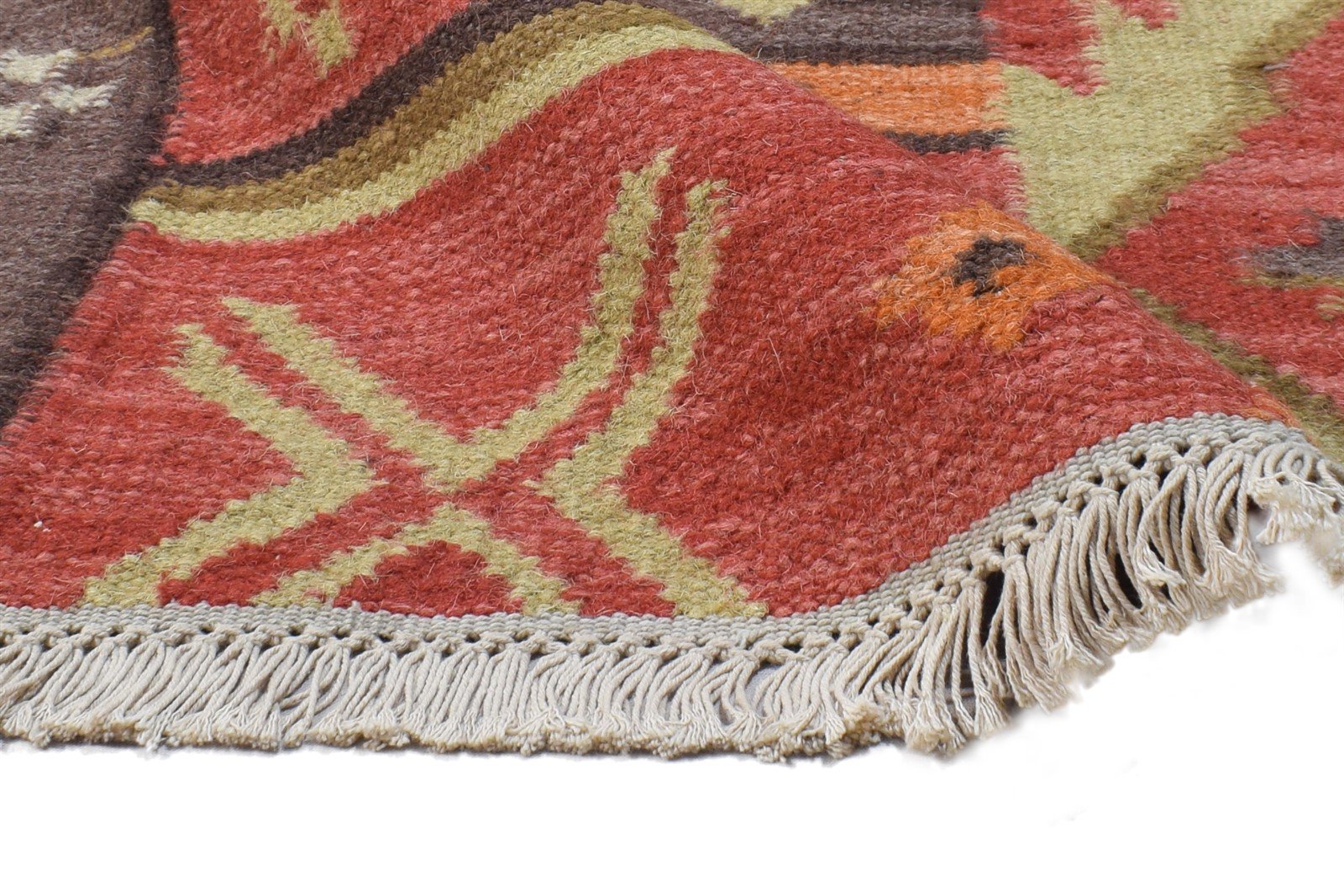 Avis Wool Brown Rug 3' X 5' Persian Dhurrie Southwestern Oriental 7864984371349